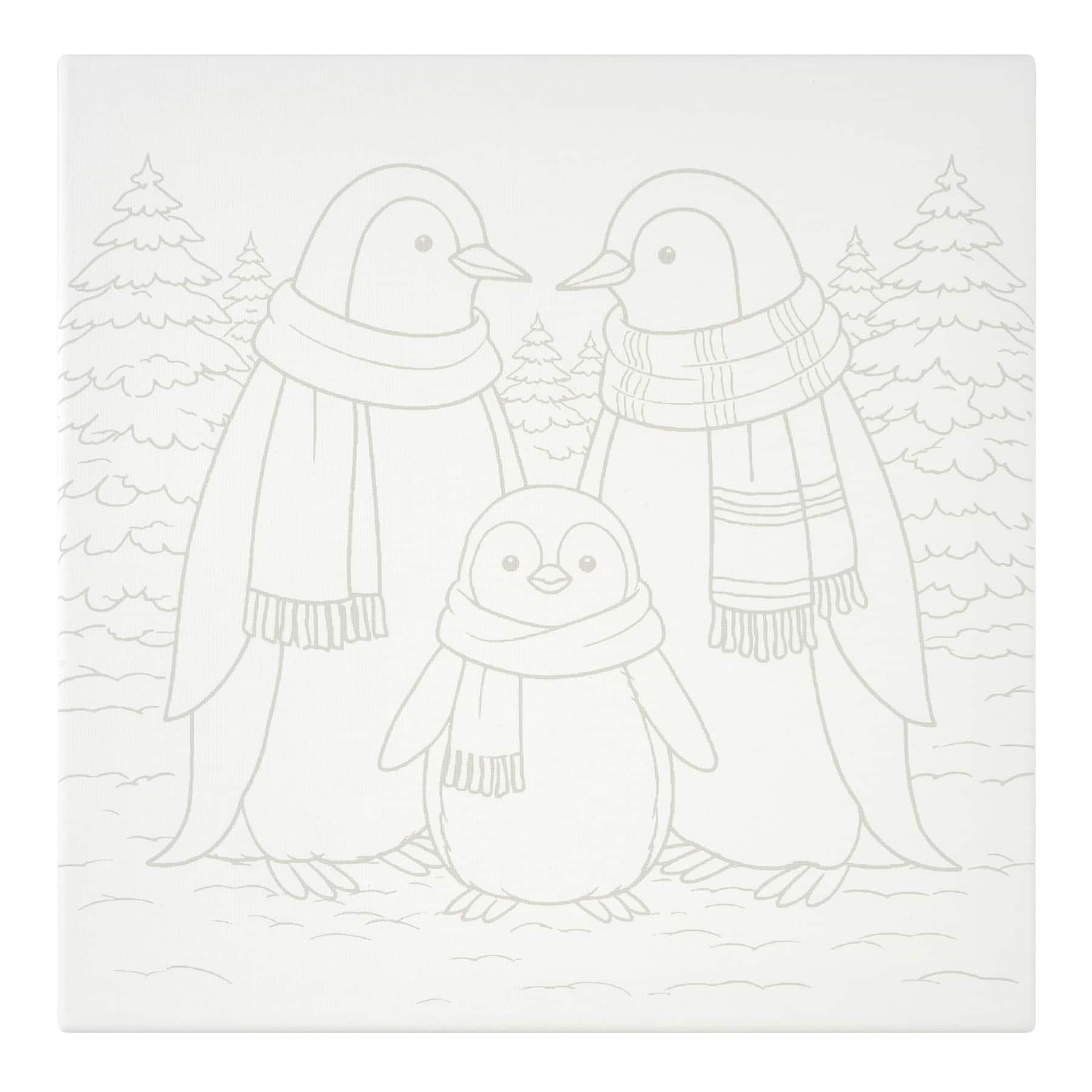 11" x 11" Penguins Canvas Painting Kit by Artist's Loft®
