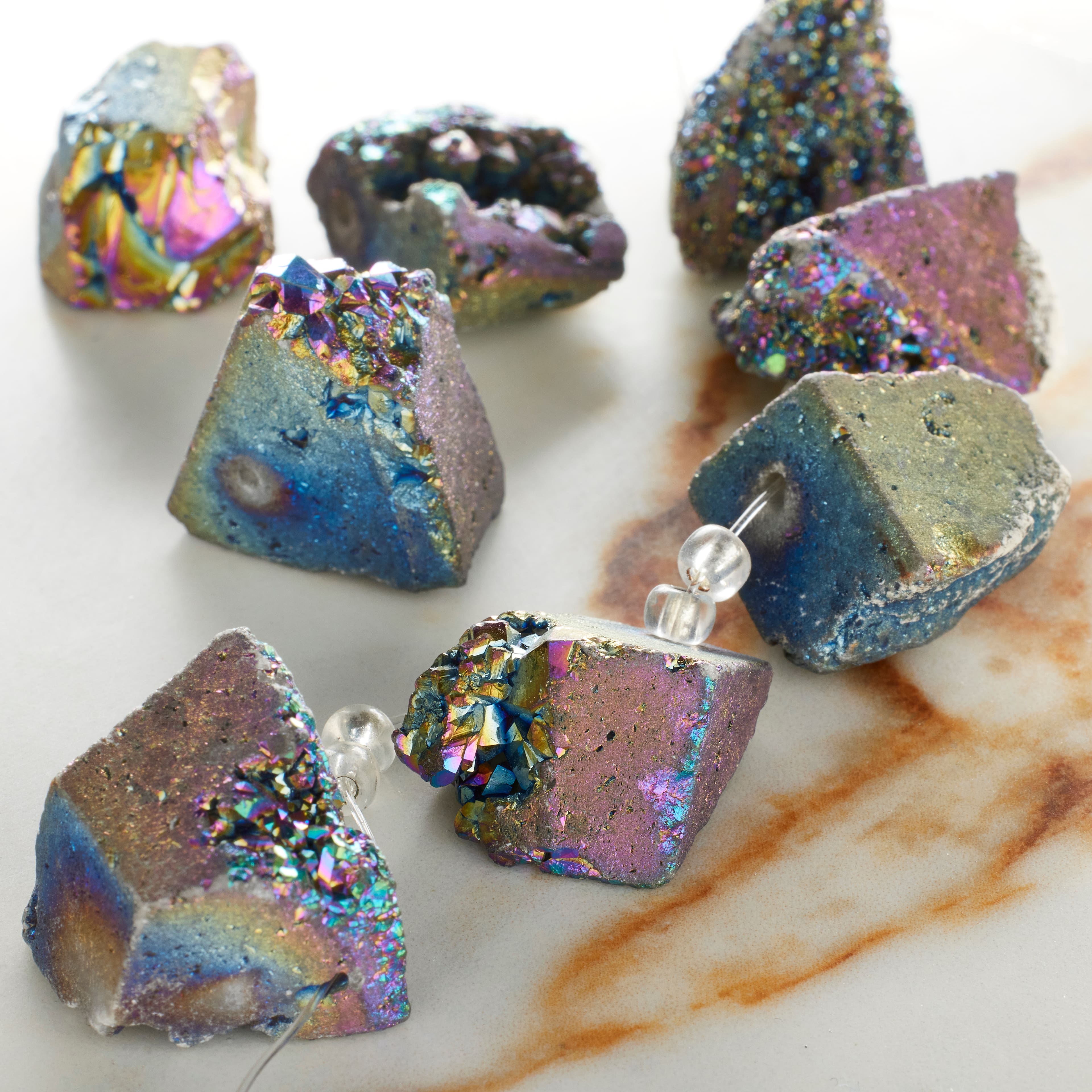 Sedona Druzy Agate Chunk Beads by Bead Landing™, Dark Blue