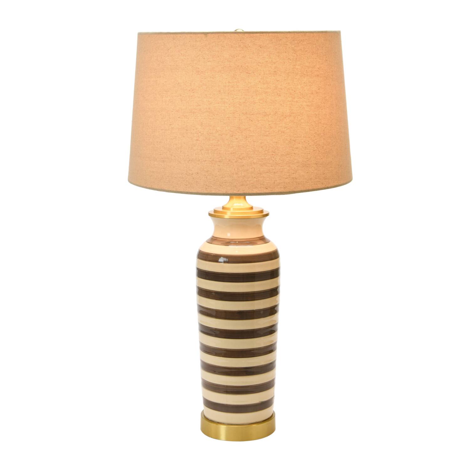 Hello Honey® 2ft. Striped Ceramic & Metal Desk Lamp