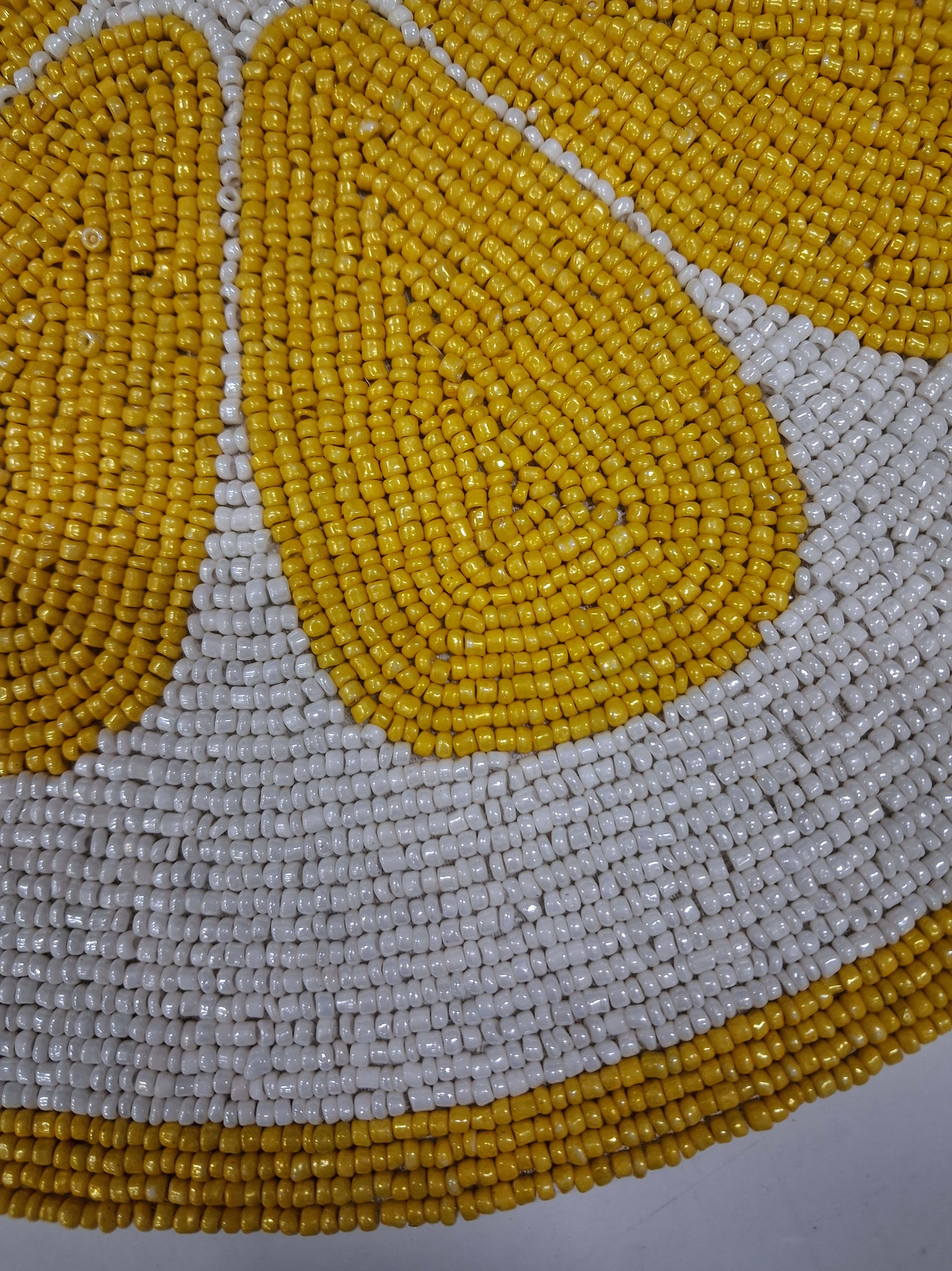 14" Lemon Hand Beaded Placemat by Ashland®