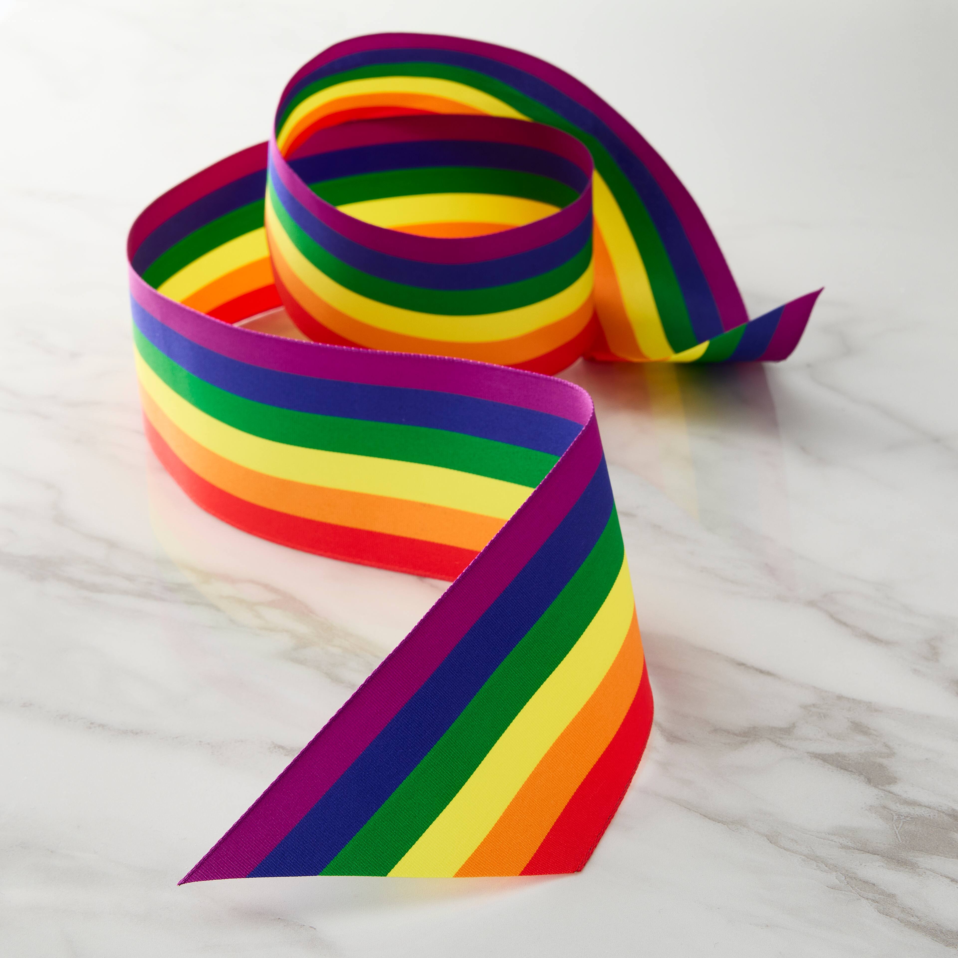 2.5" x 3yd. Wired Rainbow Grosgrain Ribbon by Celebrate It®
