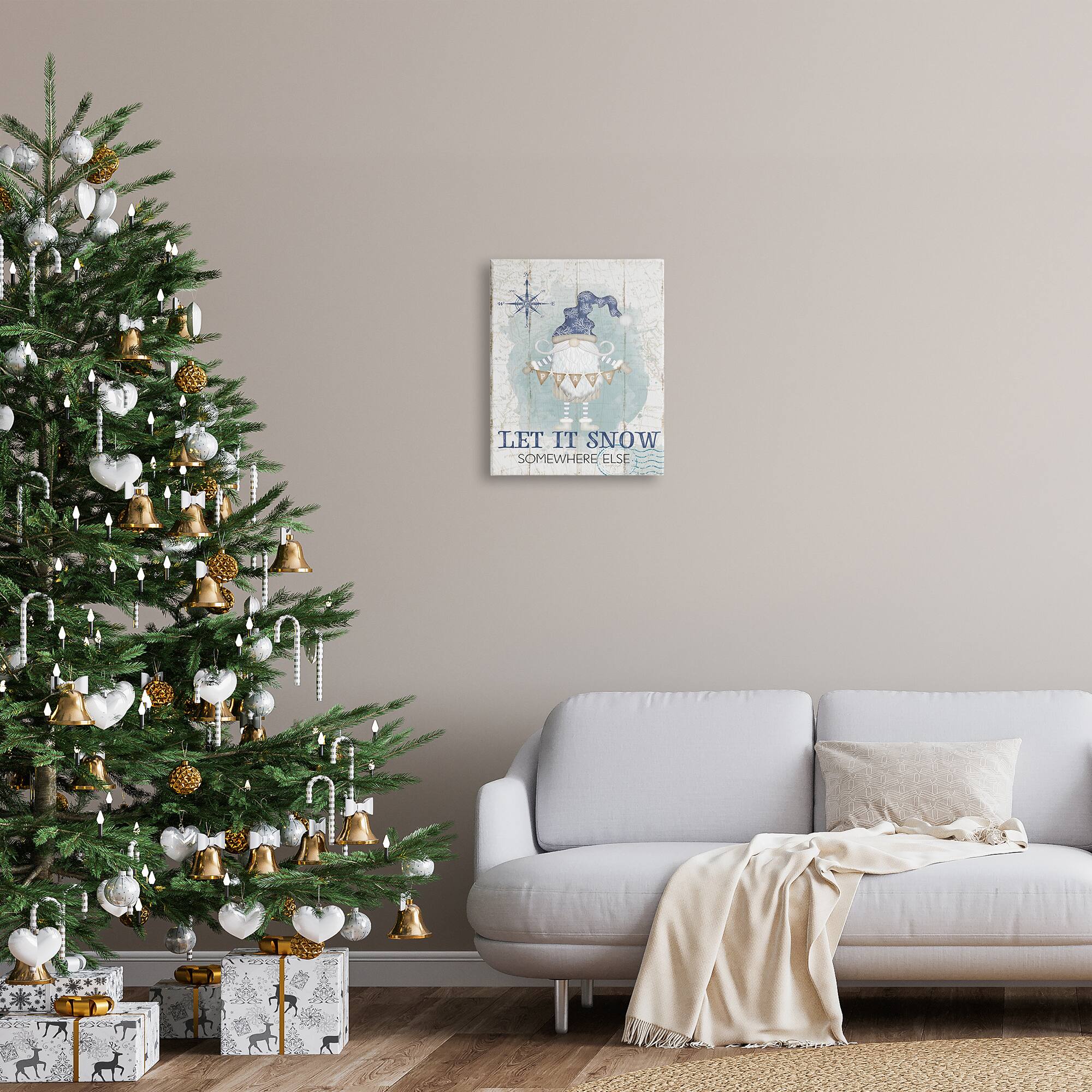 Stupell Industries Let It Snow Somewhere Else Gnome Canvas Wall Art