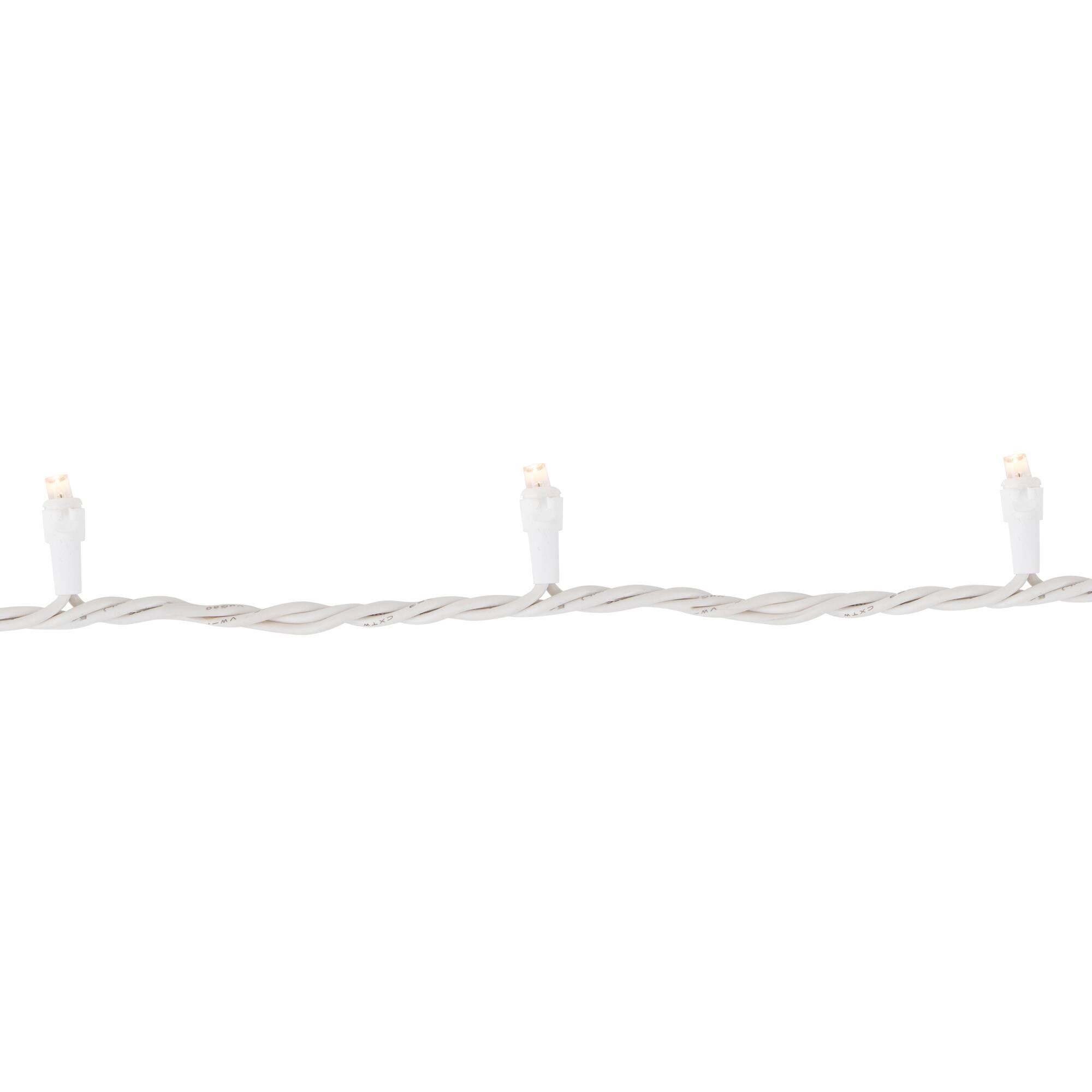 100ct. LED Wide Angle Christmas String Lights with White Wire