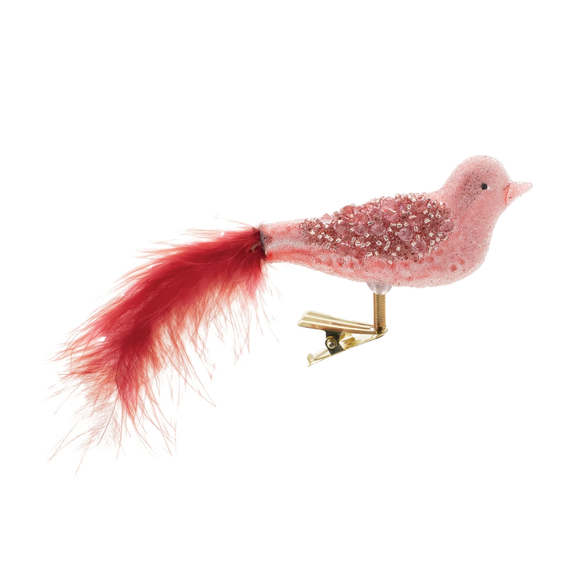 6" Beaded Glass Bird Clip Ornaments, 12ct.