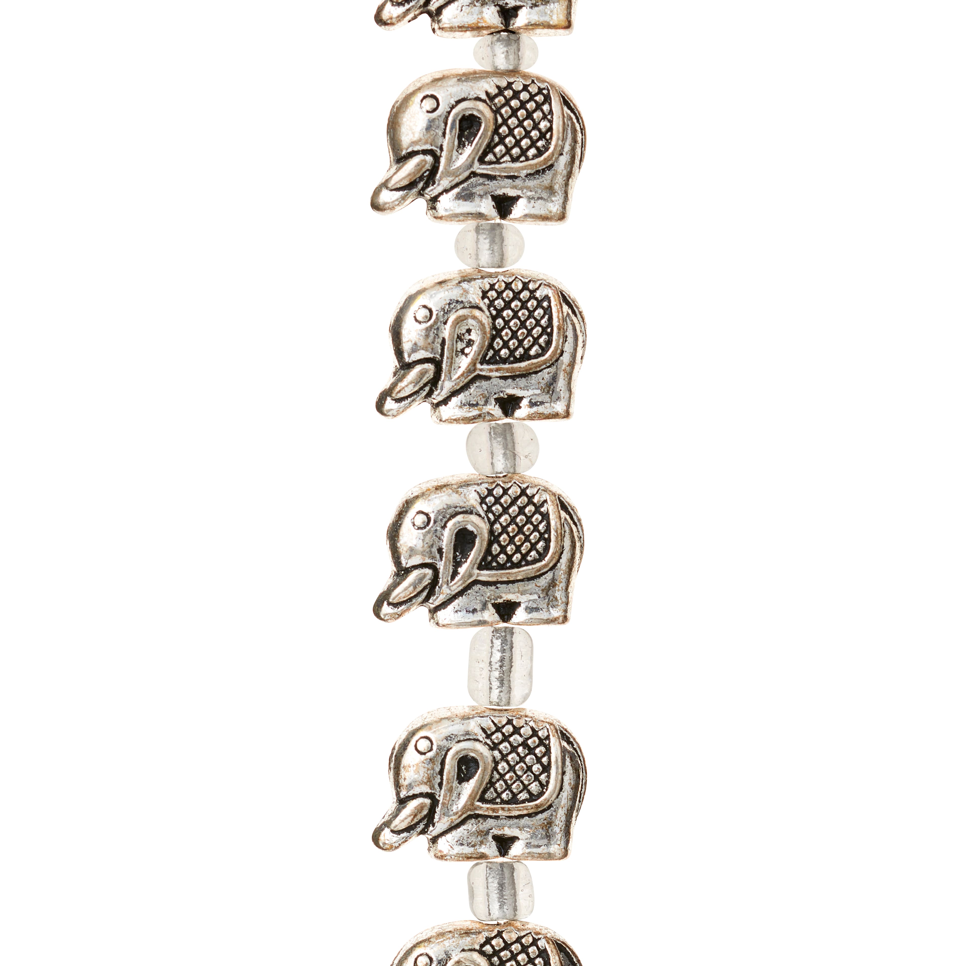 Silver Metal Elephant Beads, 12mm by Bead Landing™