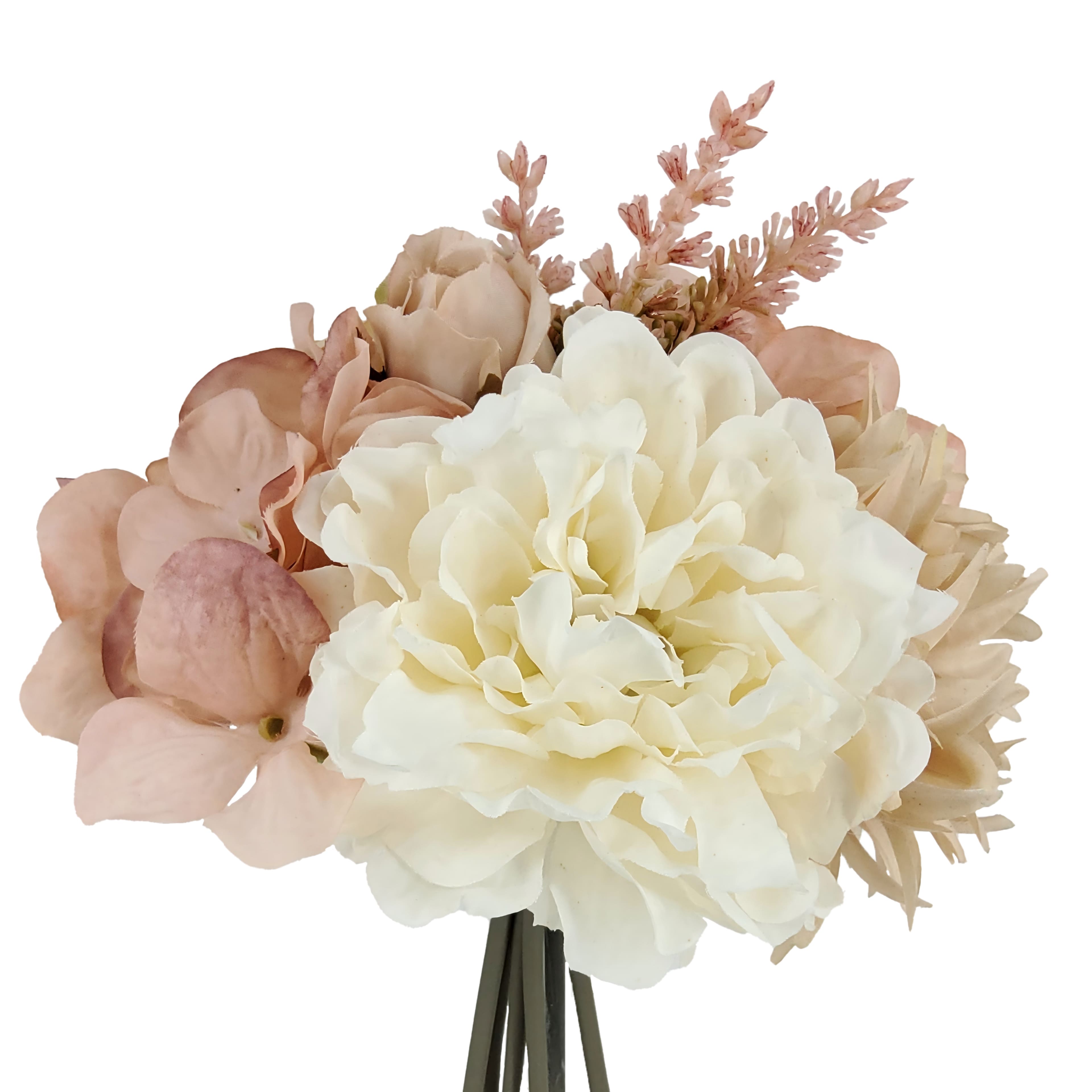 11" Pink Peony & Cream Rose Mix Bouquet by Ashland®