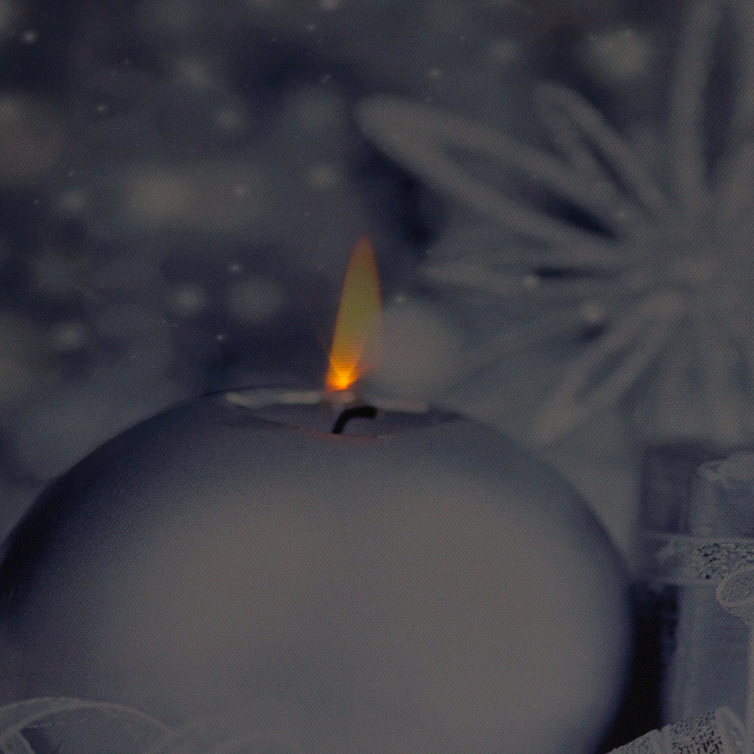 LED Lighted Candle & Gift Wintry Scene Christmas Canvas Wall Art