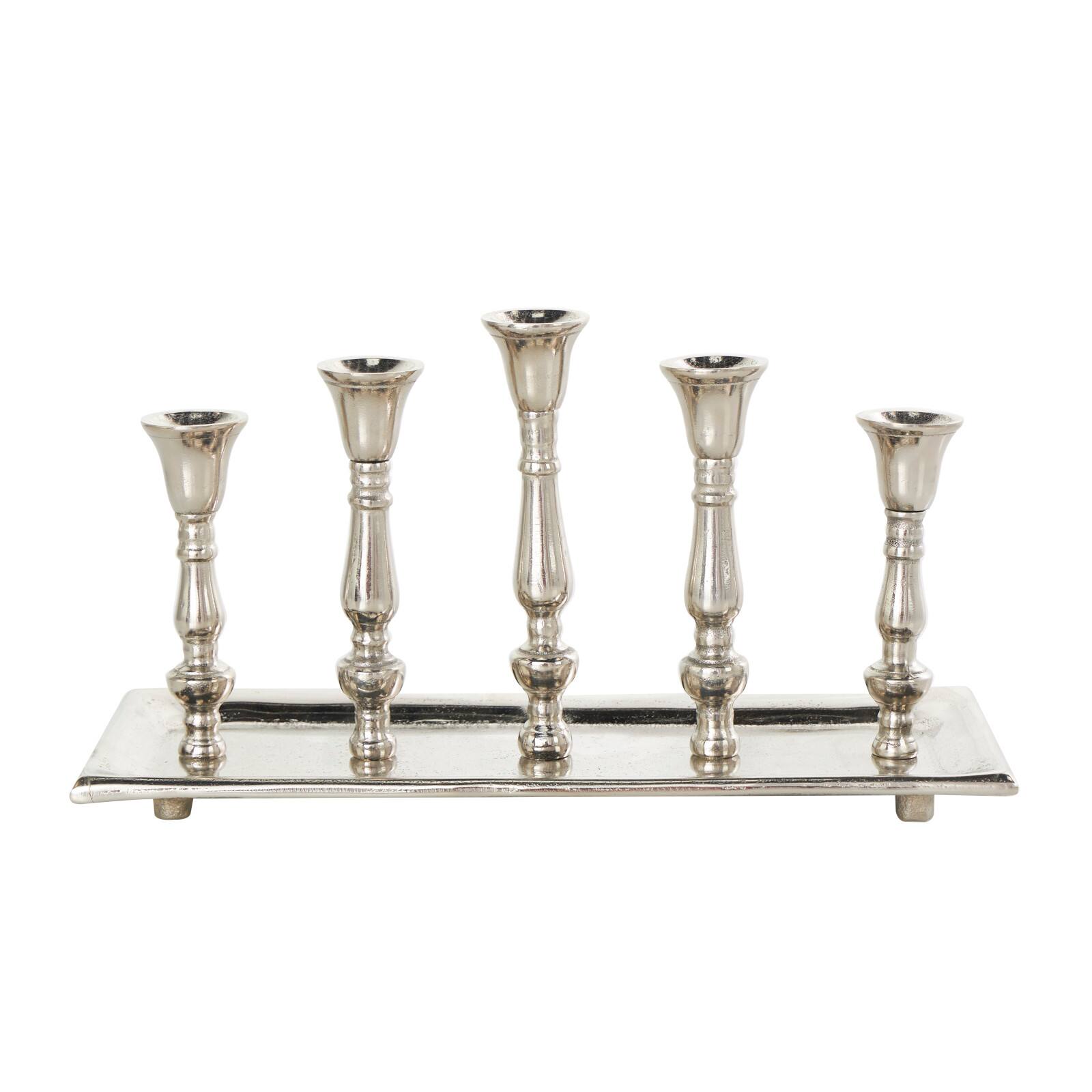 Aluminum 5 Candle Candelabra with Candle Plate