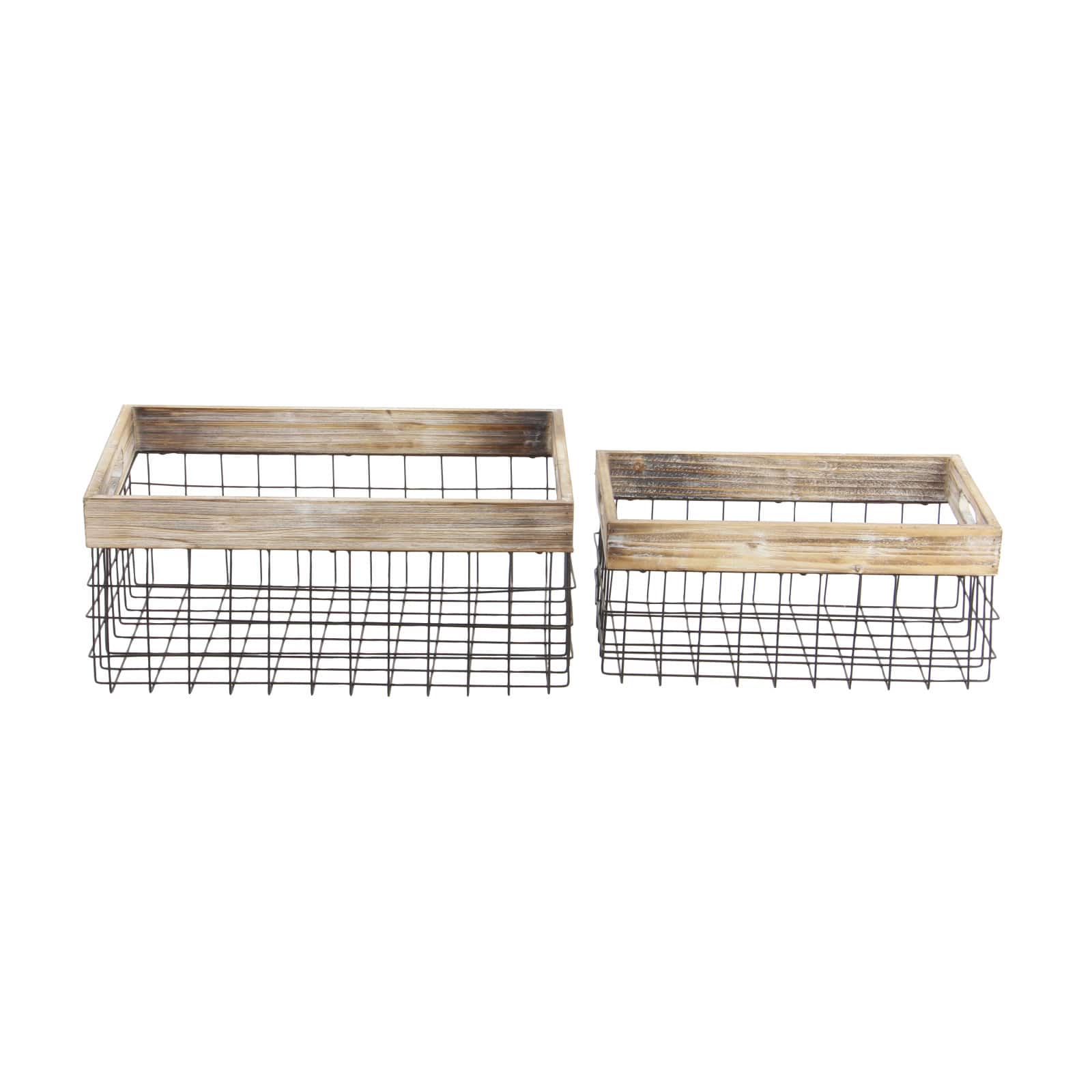 Black Metal Farmhouse Storage Basket Set