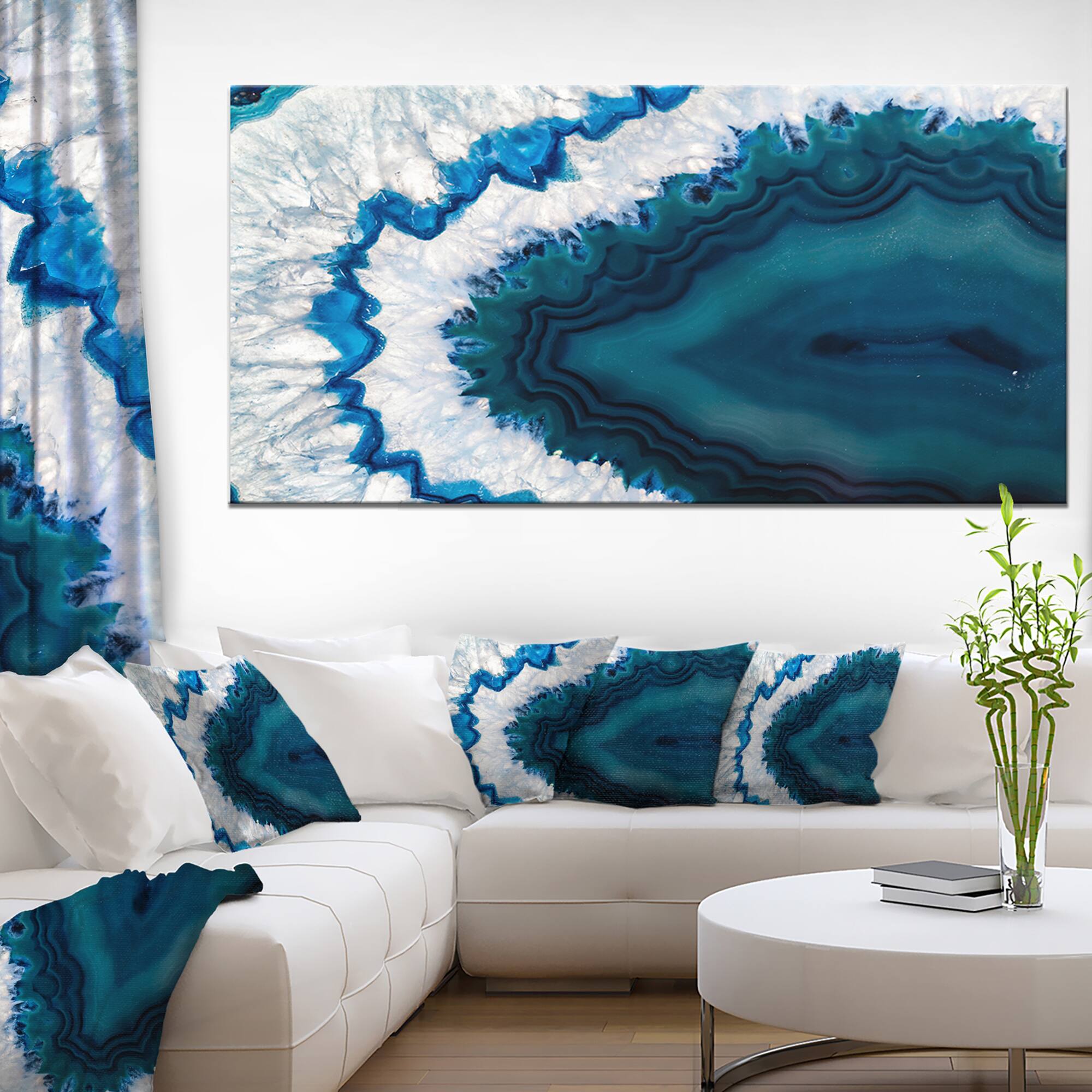 Designart - Blue Brazilian Geode - Abstract Canvas Wall Art Print