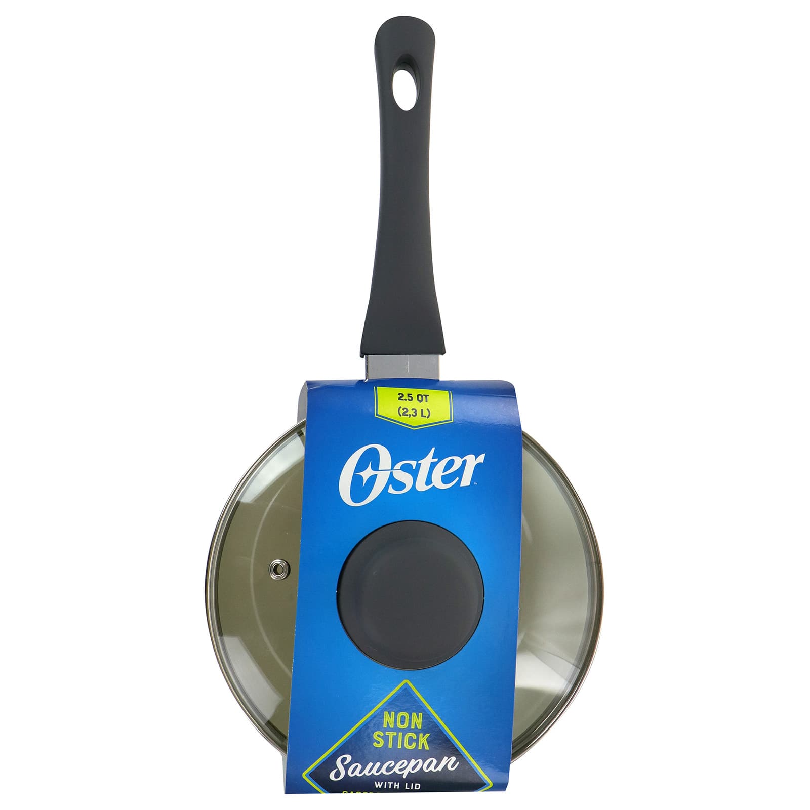 Oster Ridge Valley 2.5qt. Gray Nonstick Aluminum Saucepan with Lid