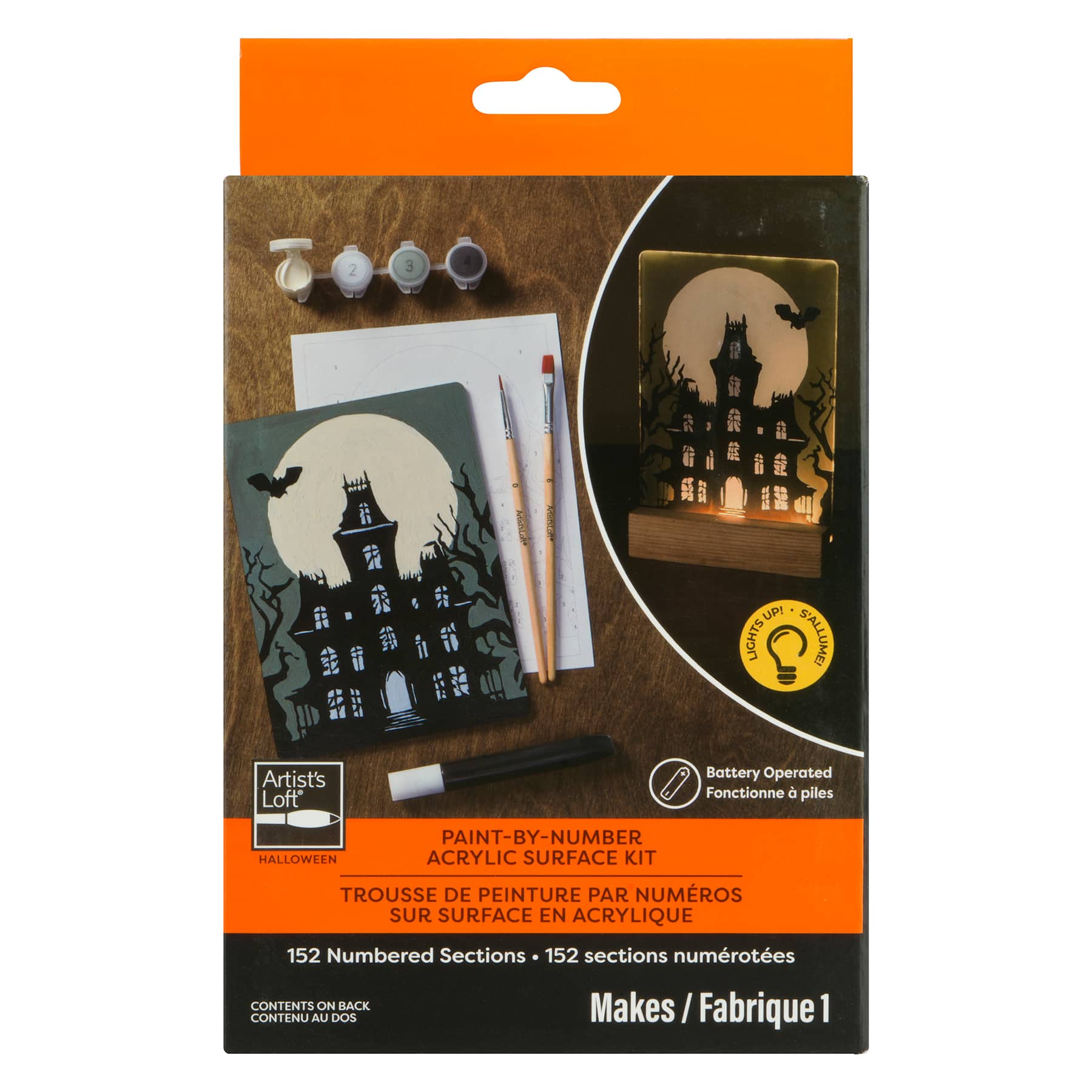 Light Up Haunted House Paint-by-Number Acrylic Surface Kit by Artist's Loft®