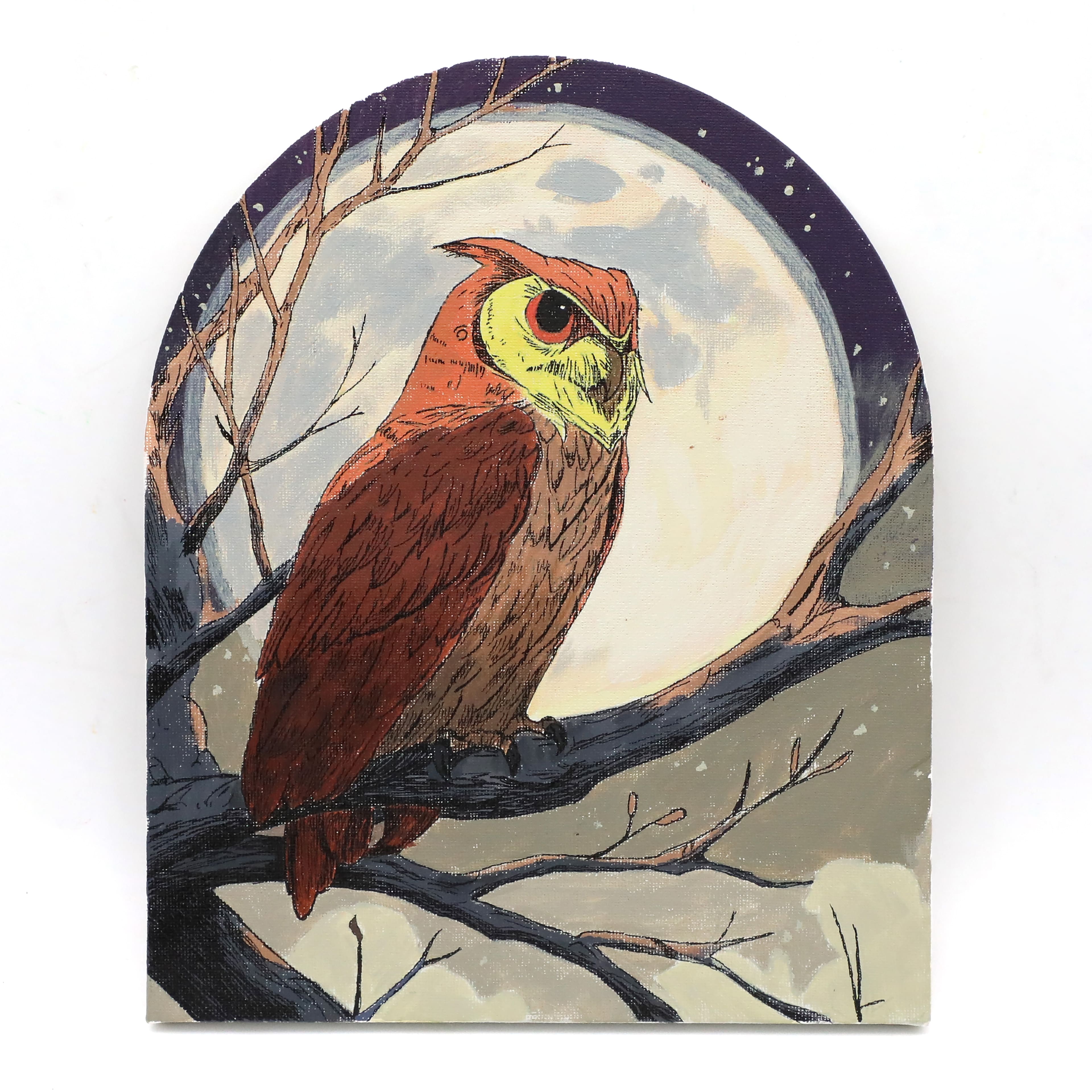 Michaels, 9" x 11" Owl & Moon Arch Canvas Painting Kit by Craft Smart® – Category: Halloween Canvas Painting Kits