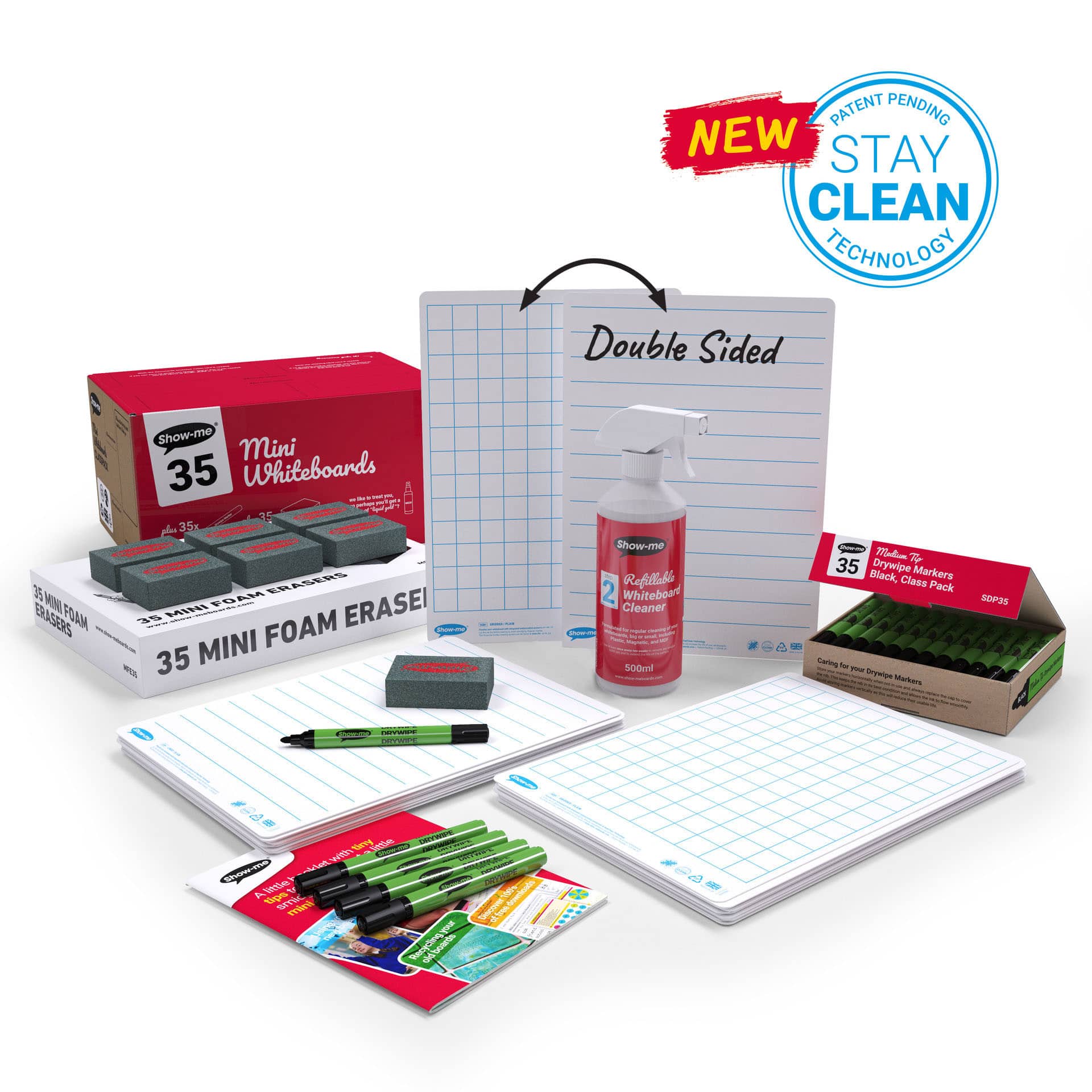 Show-me® A4 Lined/Gridded Lapboards Bulk Box Set