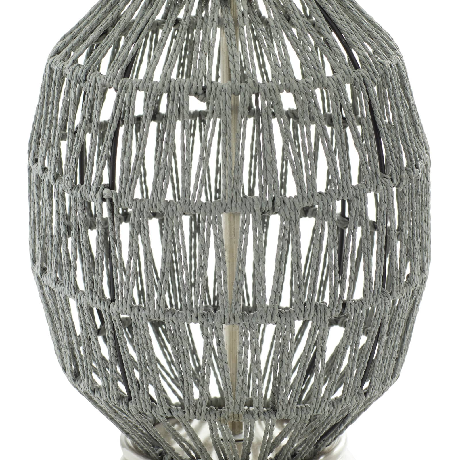 Grey Cotton Coastal Table Lamp, 25" x 15" x 15'