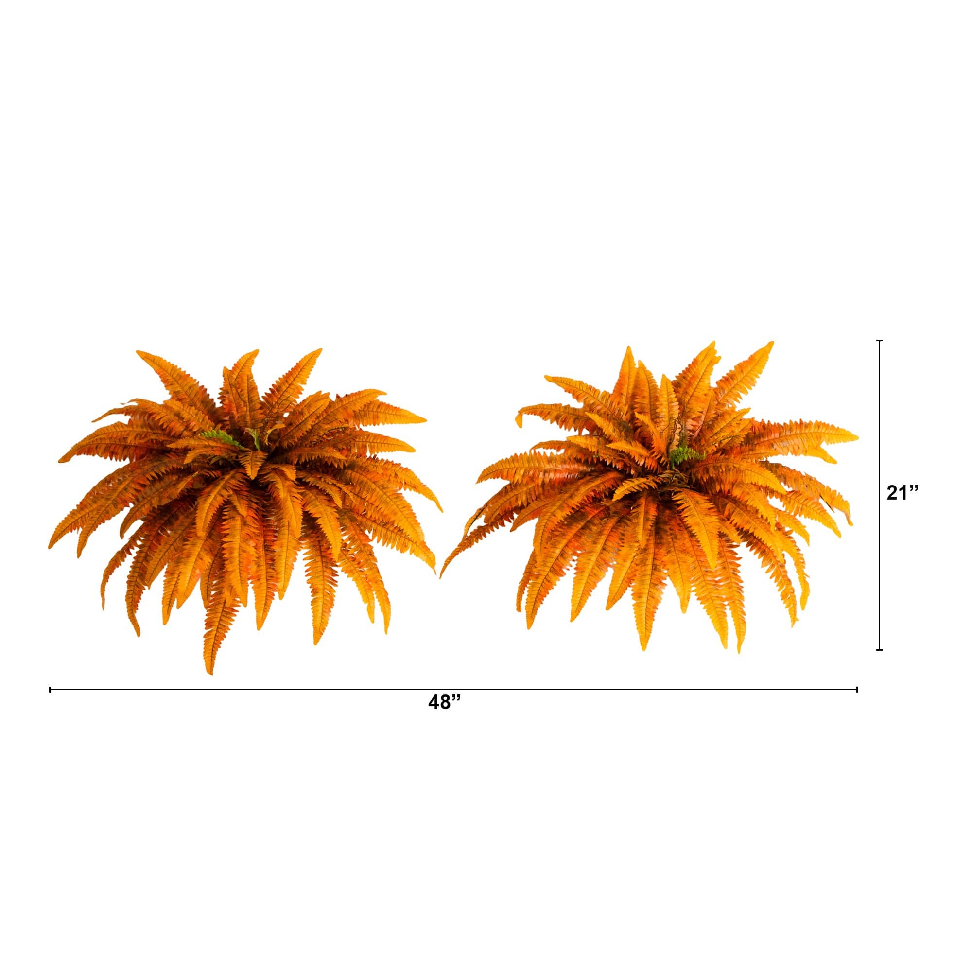 48in. Autumn Artificial Fall Boston Fern - Set of 2