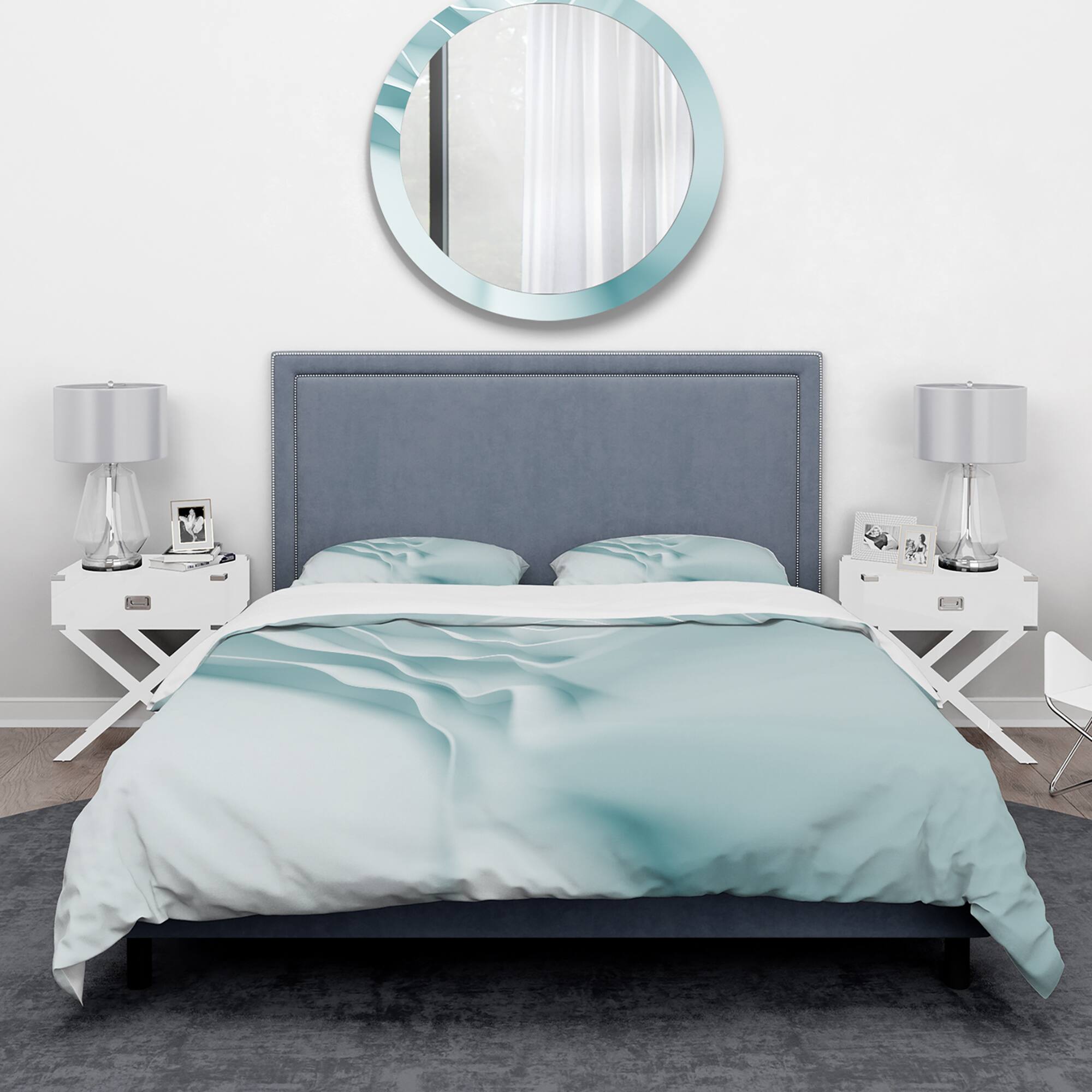 Designart '3D Light Blue Abstract Architecture' Modern & Contemporary Bedding Set - Duvet Cover & Shams