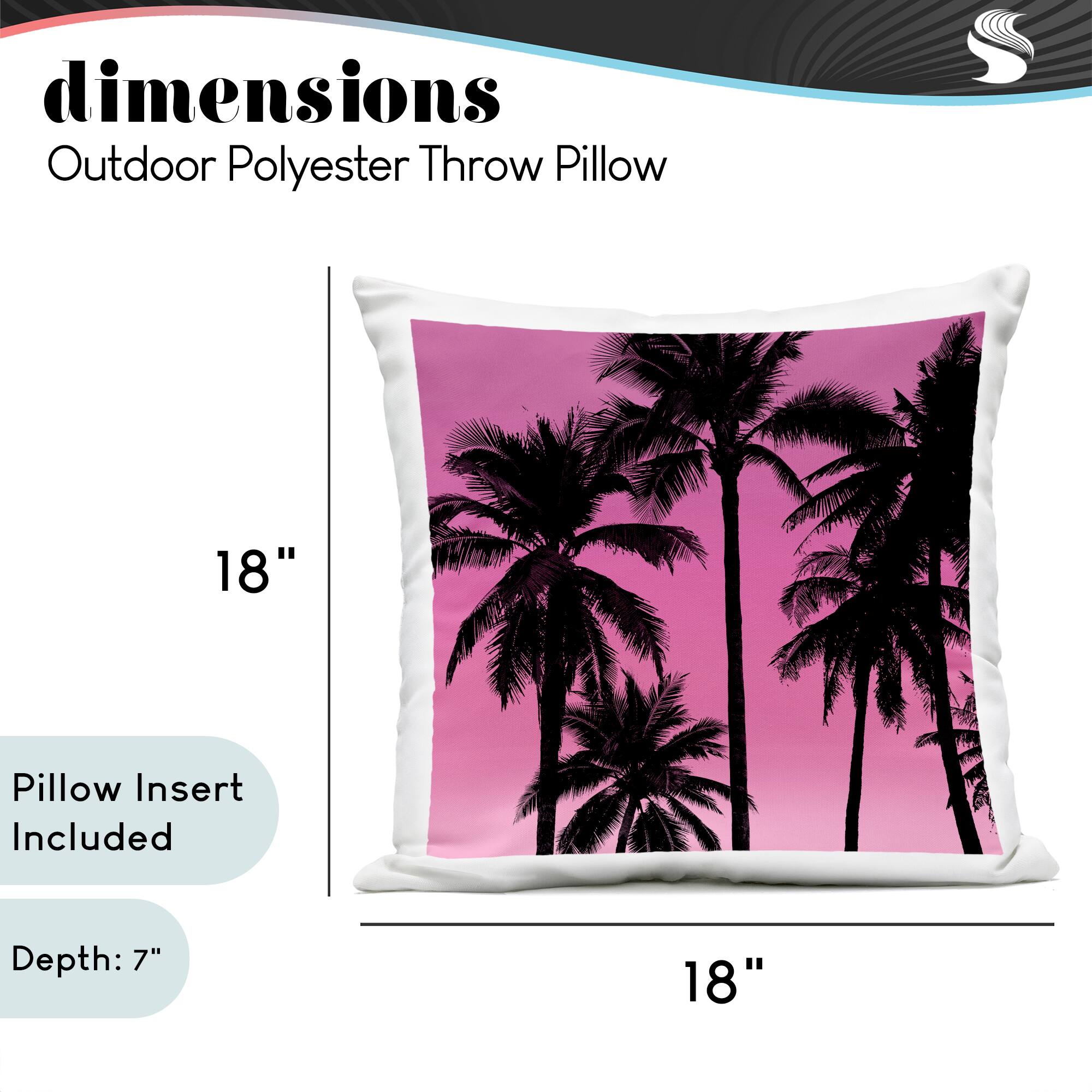 Stupell Industries 18" x 18" Pink Vivid Sunrise Palm Trees Outdoor Print Throw Pillow