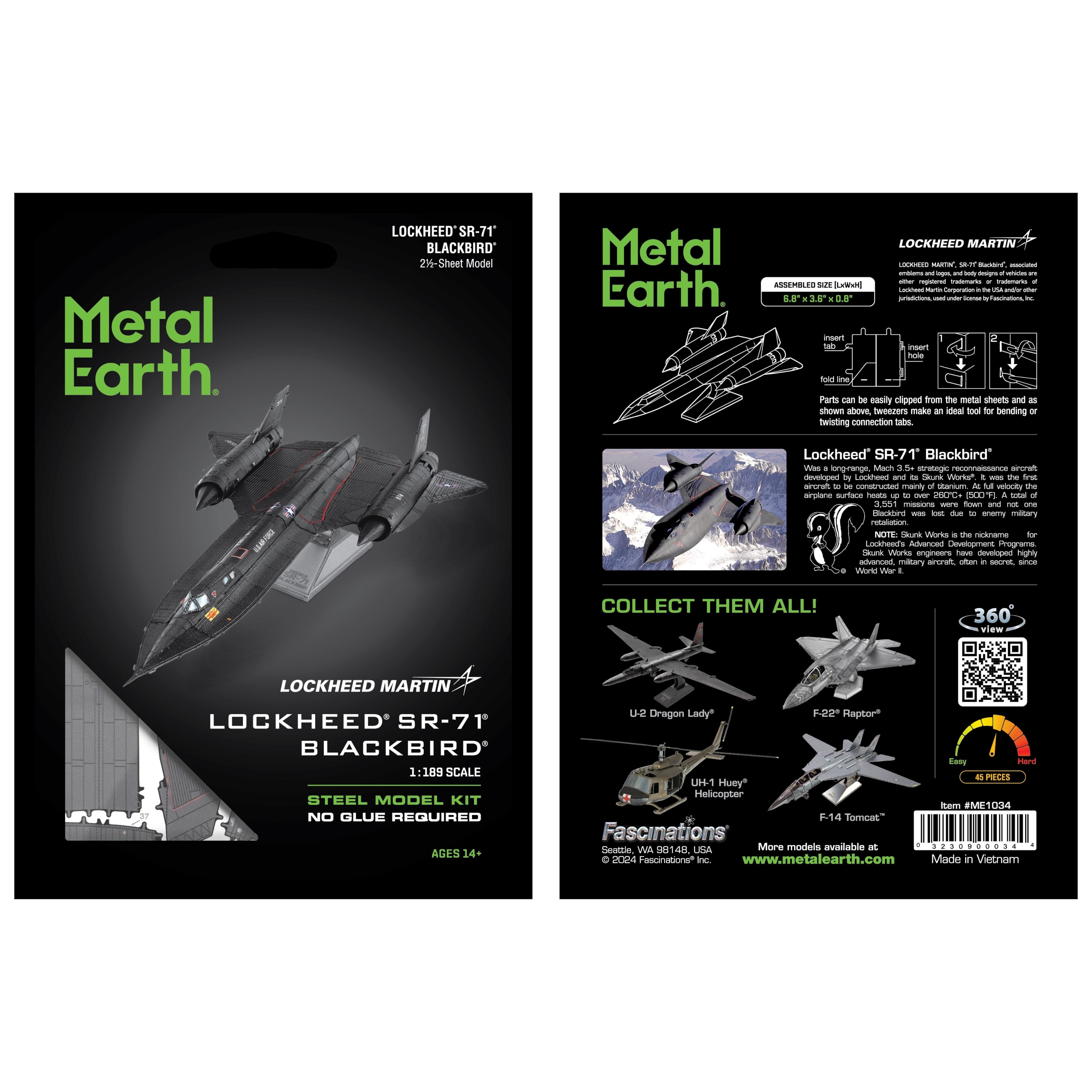 Metal Earth® Lockheed® SR-71® Blackbird® Steel Model Kit