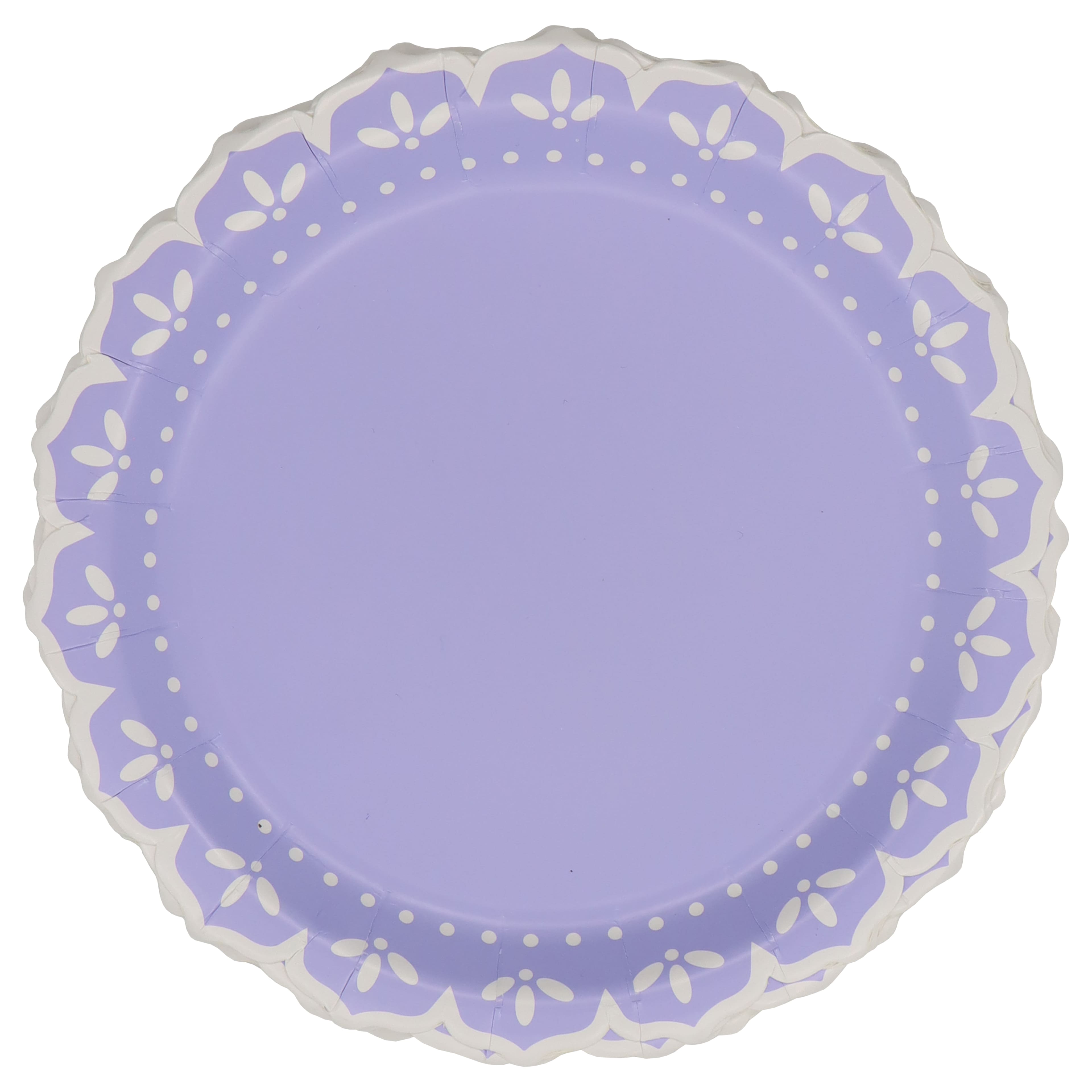 24 Packs: 8 ct. (192 total) 7" Purple Petal Dot Snack Plates by Celebrate It™
