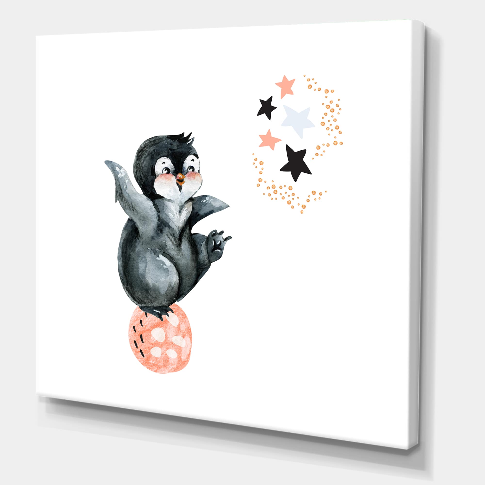 Designart - Little Penguin With Stars and Planets II