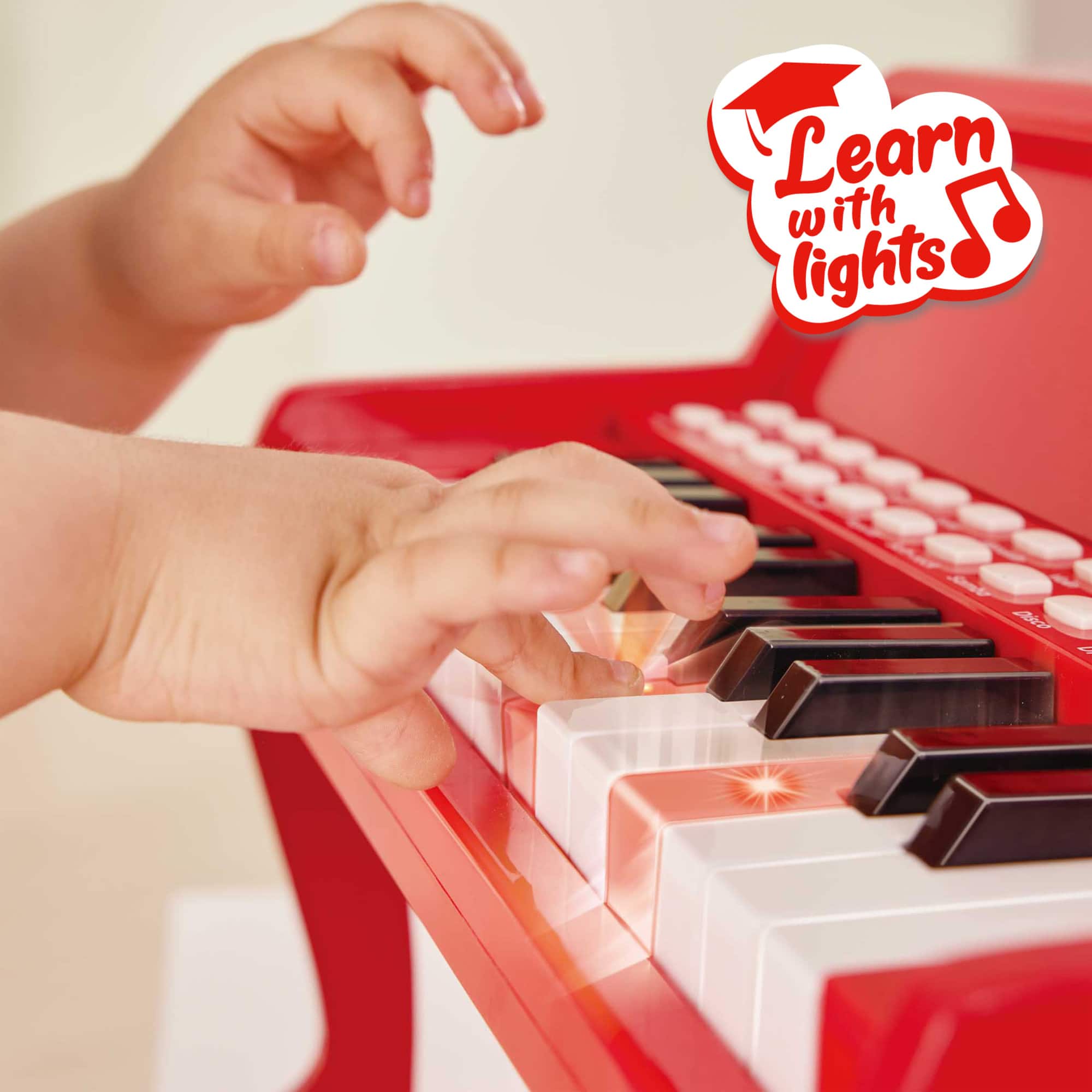 Hape Learn With Lights Red Electronic Piano