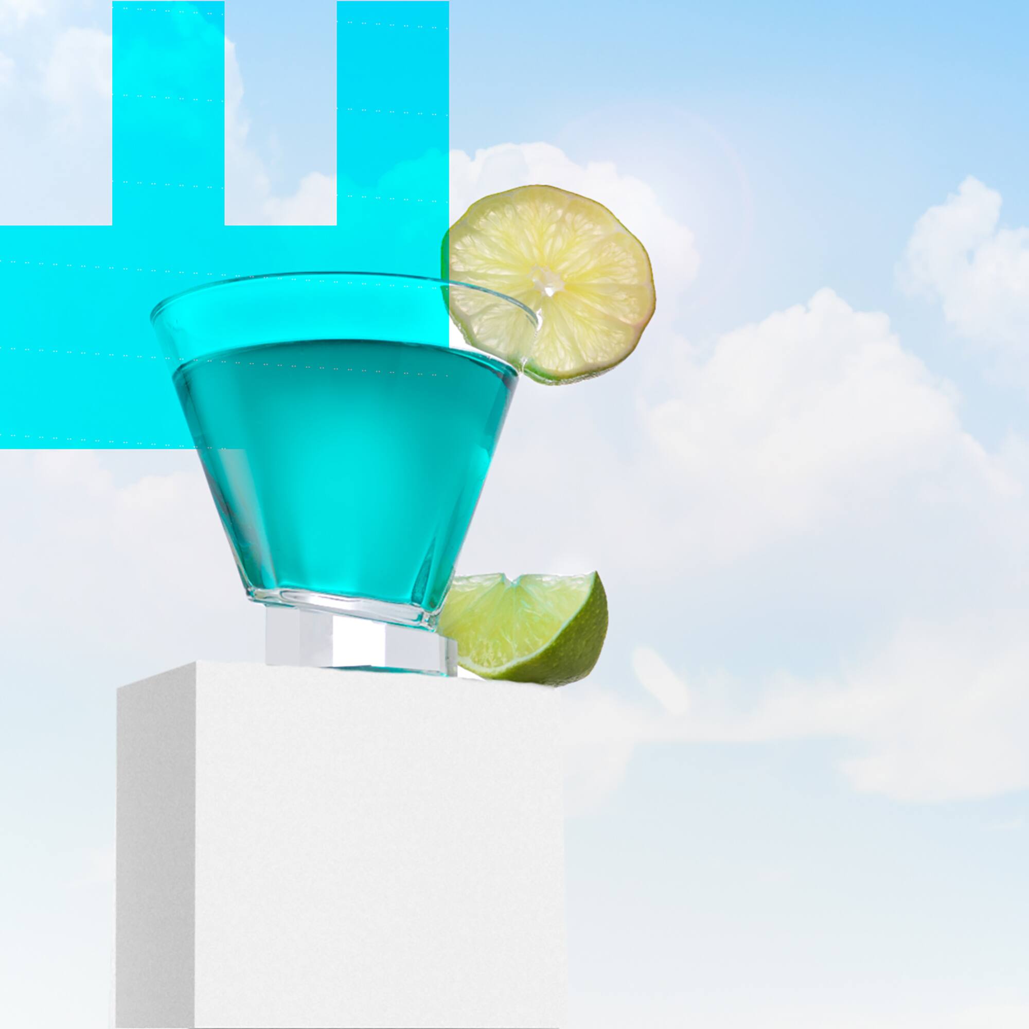 JoyJolt® 8.1oz. Aqua Vitae Octagon Off Base Martini Glasses, 2ct.