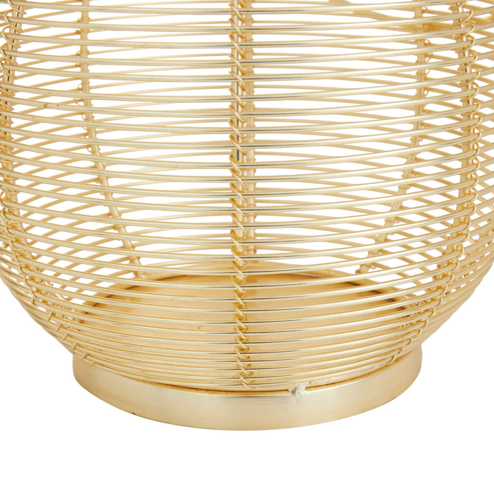 Gold Iron Glam Lantern, 9" x 7" x 7"