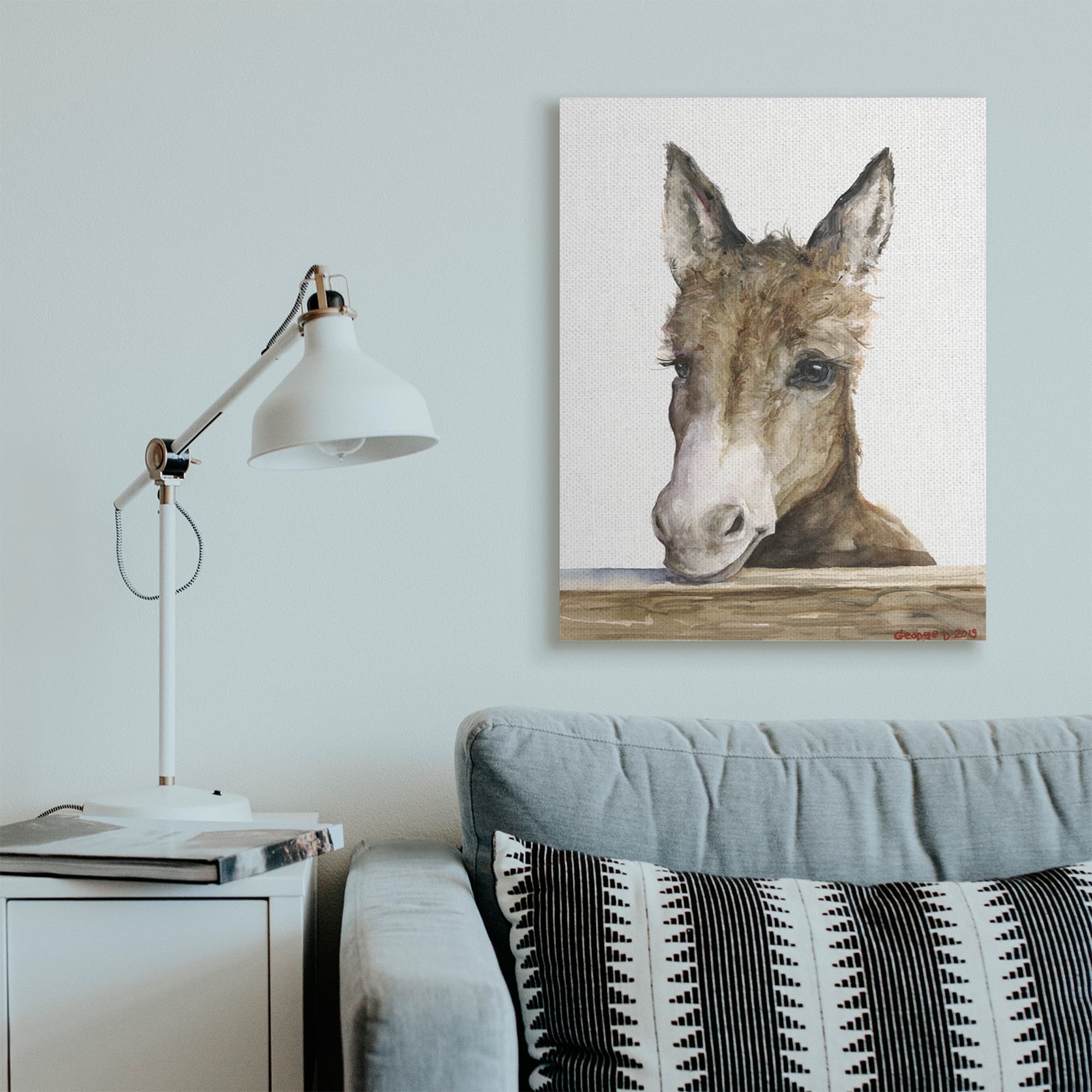Stupell Industries Baby Donkey Portrait Canvas Wall Art
