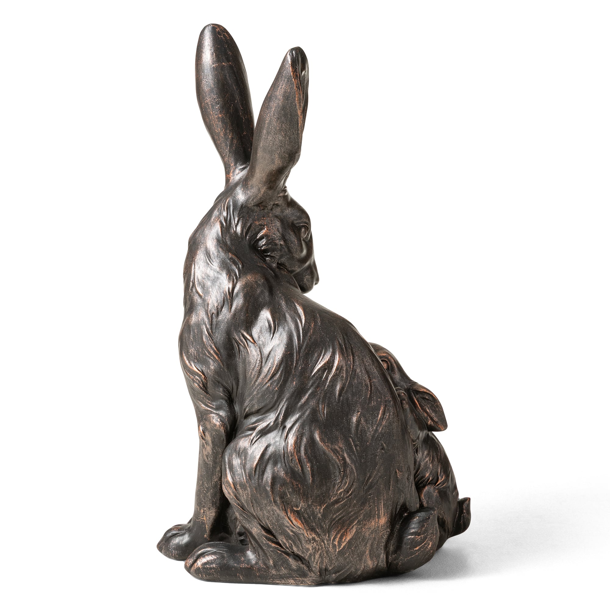 Glitzhome® 21.25" MGO Bronze Mom and Baby Rabbit Statue