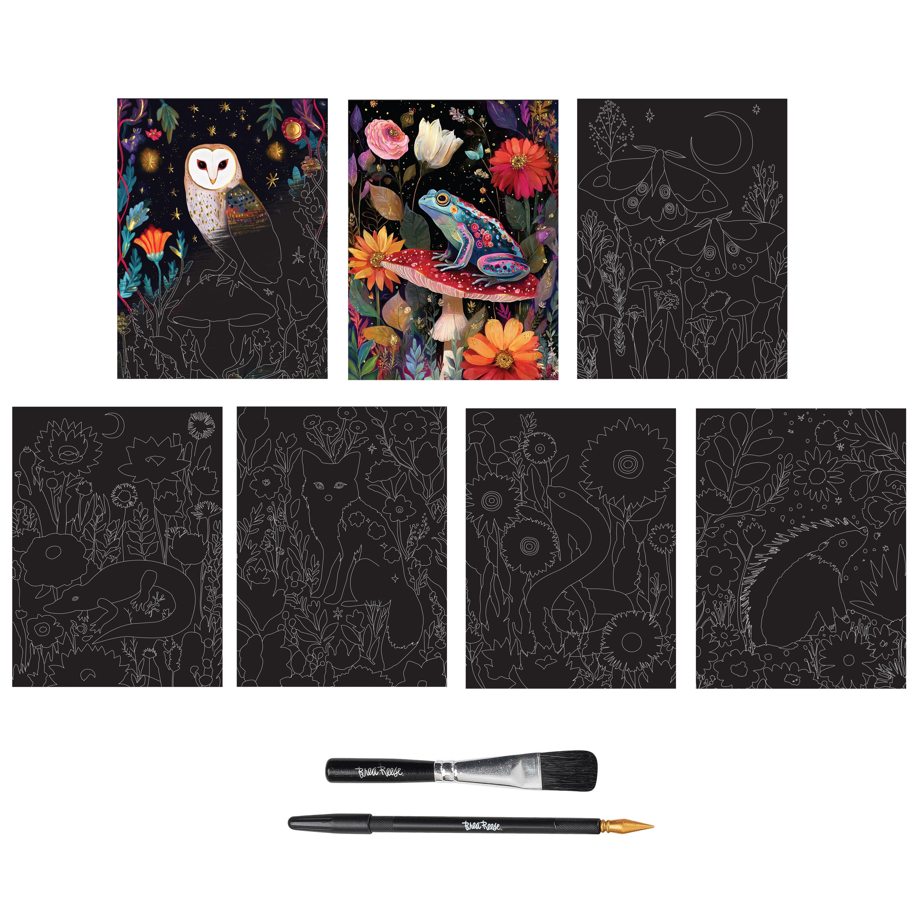 Brea Reese® 6" x 8" Folk Forest Scratch Art Paper Pad