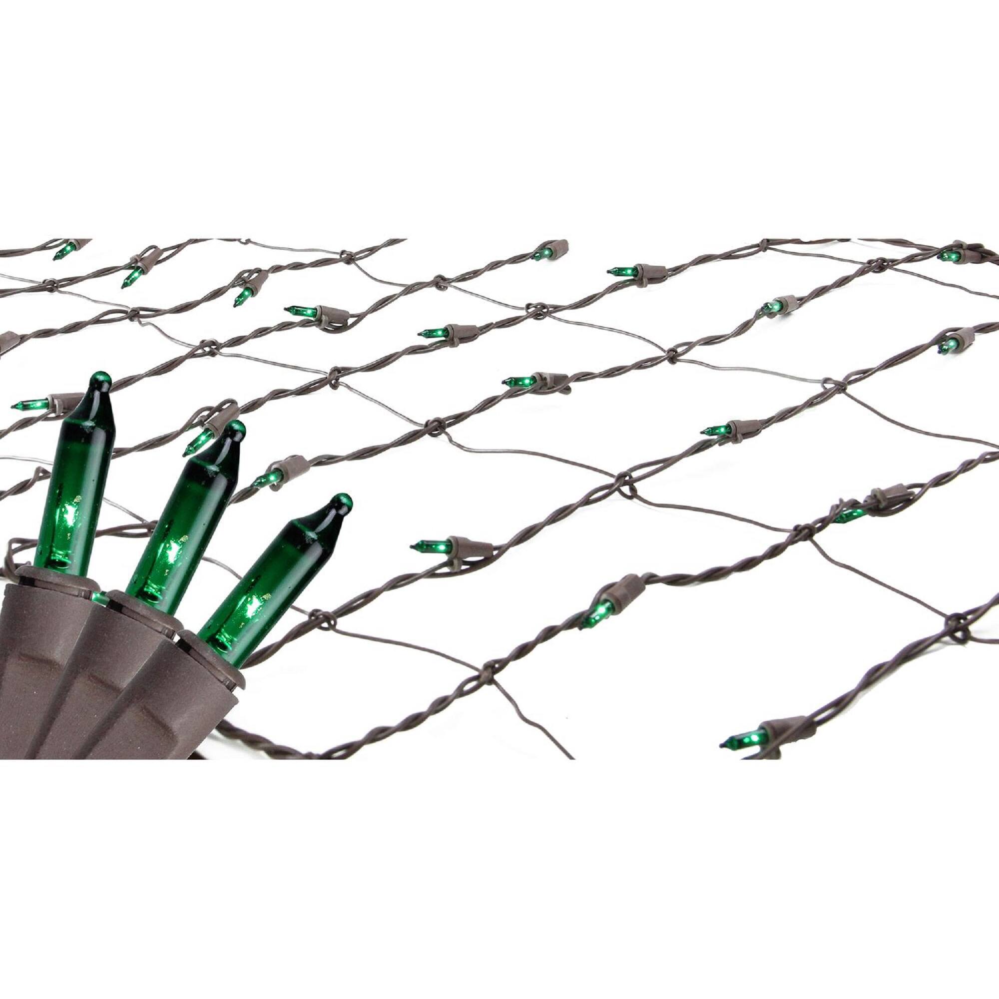 2' x 8' Green Mini Net Style Tree Trunk Wrap Christmas Lights - Brown Wire