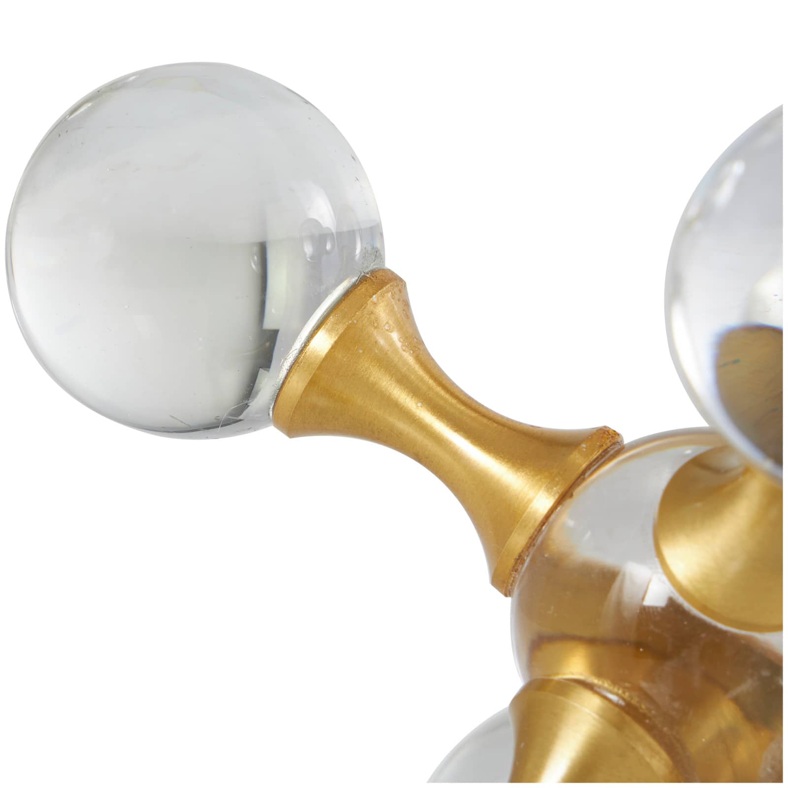 Clear & Gold Crystal Jack Inspired Orb Sculpture Set