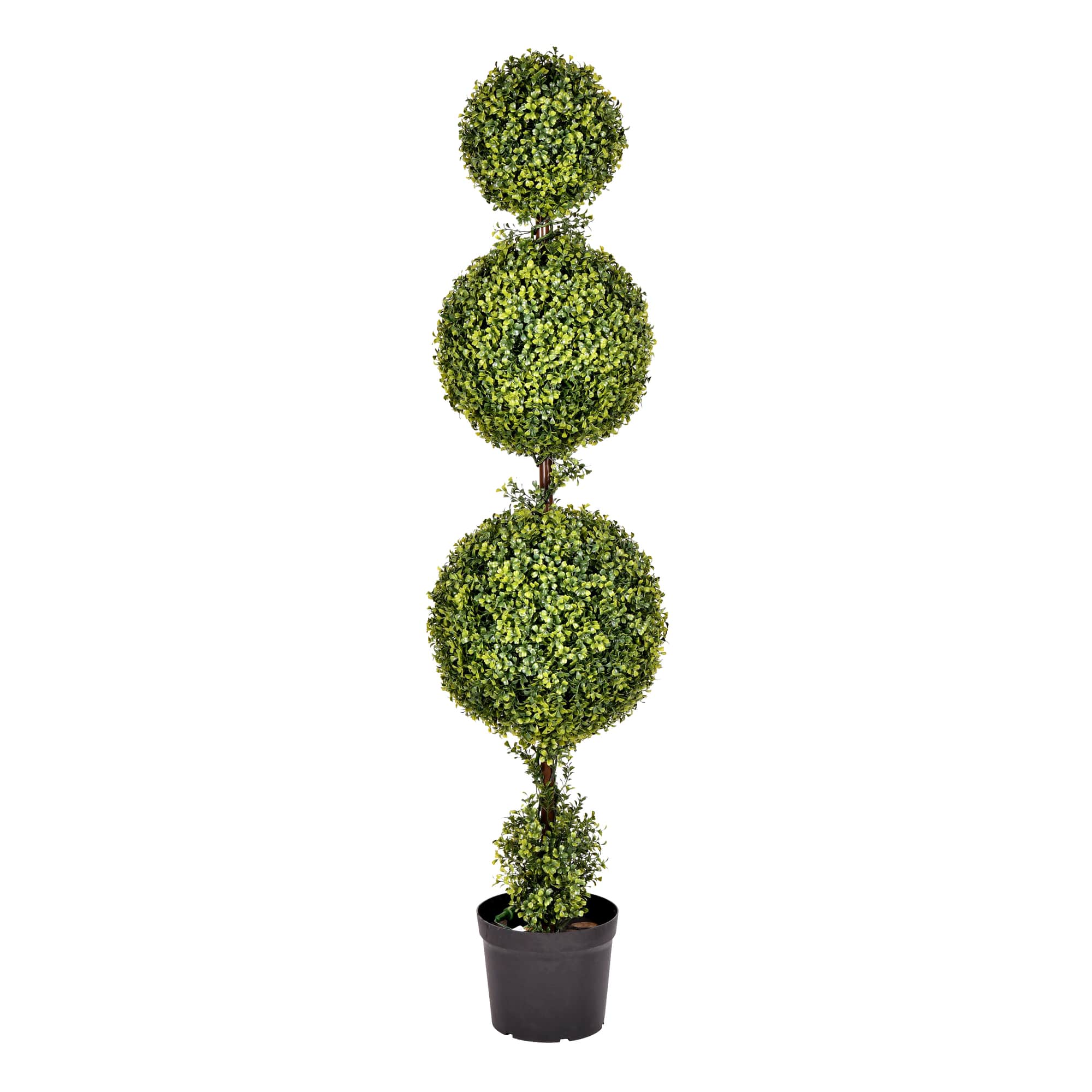 5ft. Artificial Triple Ball Green Boxwood Topiary