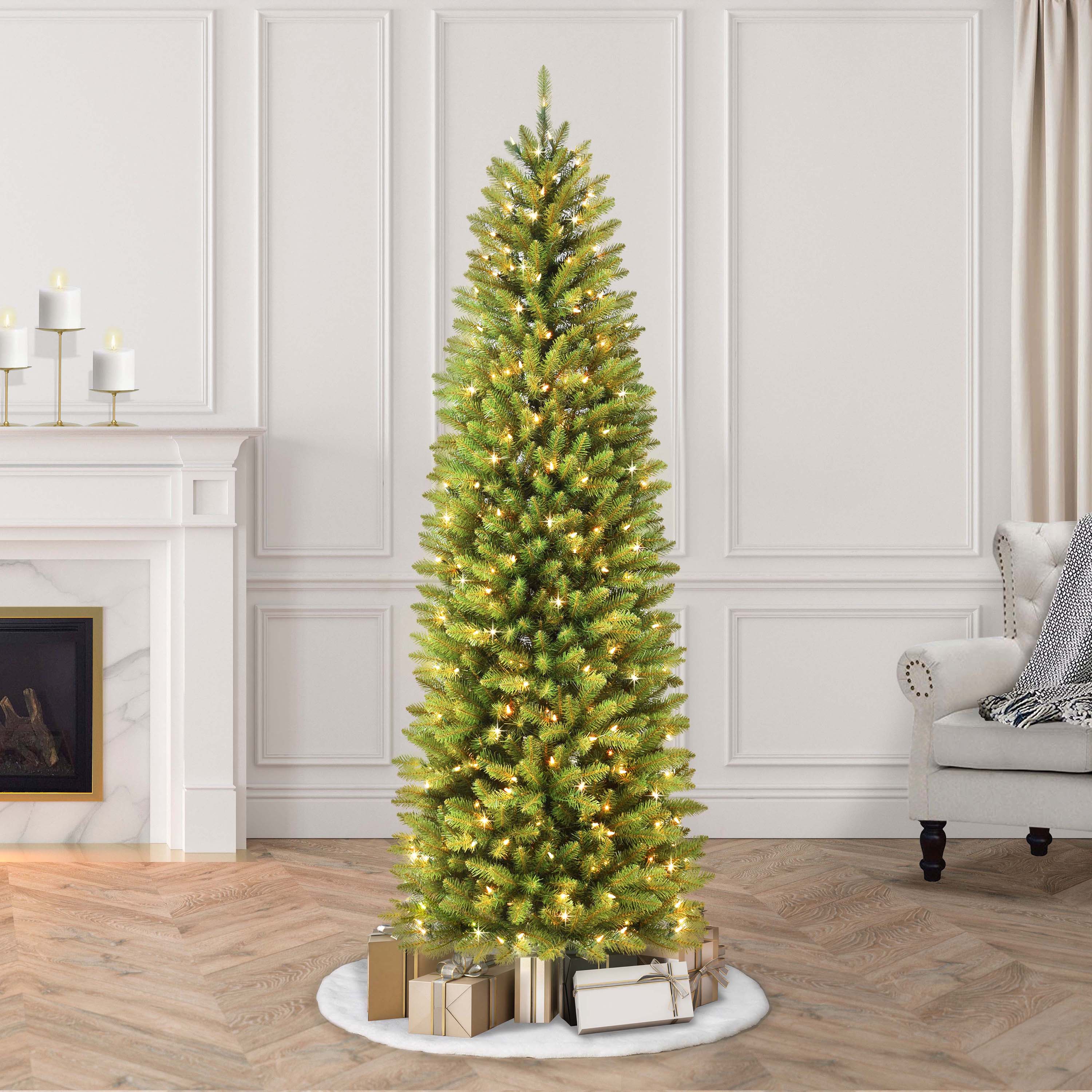 6 Pack: 4.5ft. Pre-Lit Pencil Fraser Fir Artificial Christmas Tree, Clear Lights
