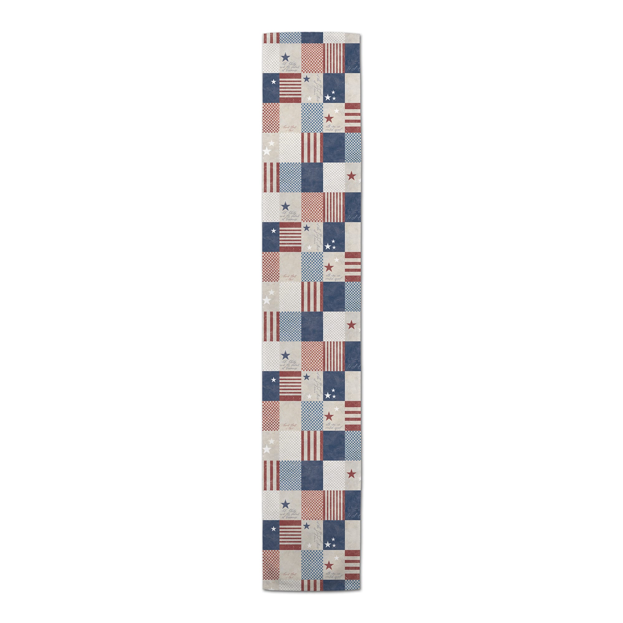 72" Patchwork Check Cotton Twill Table Runner