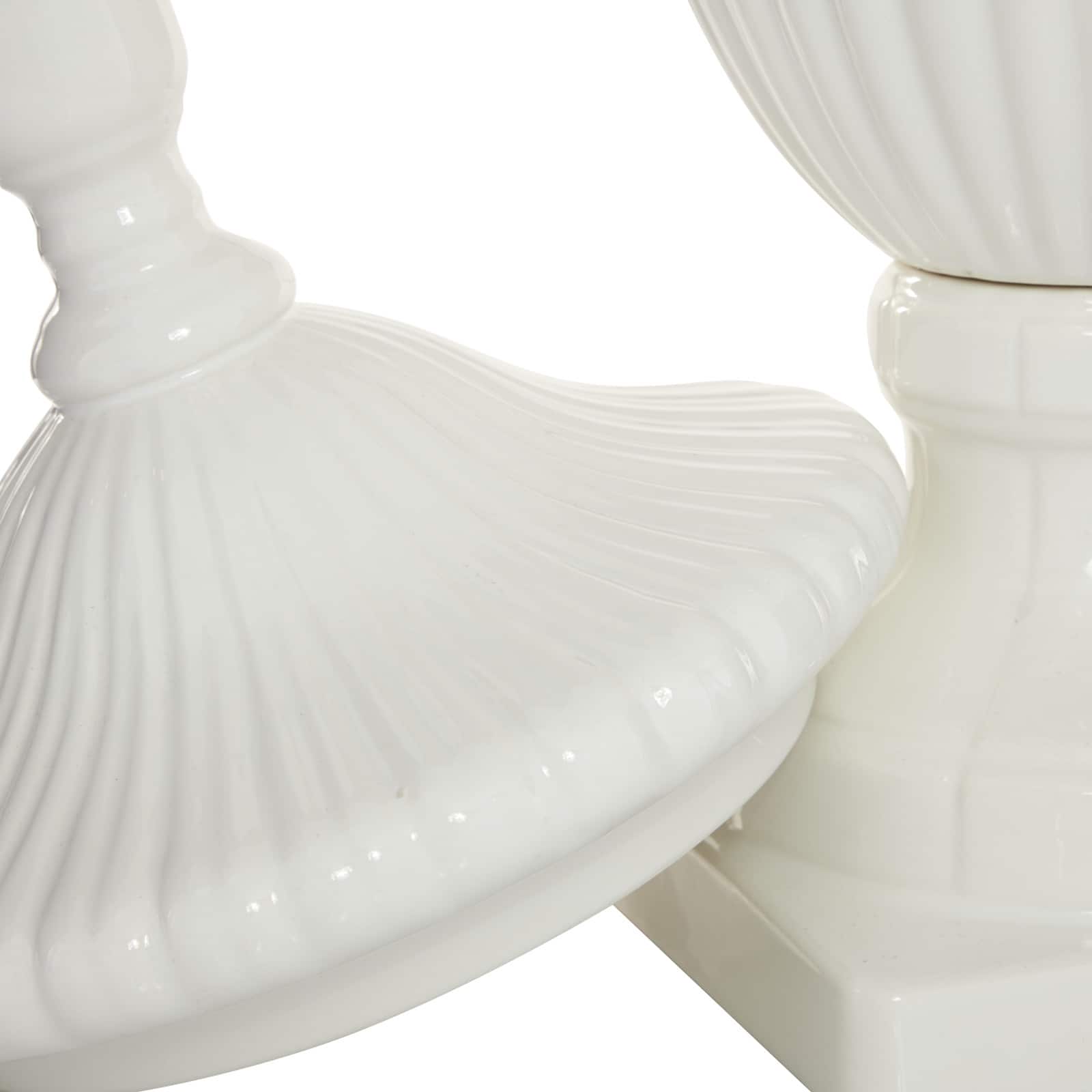 26" White Dolomite Country Decorative Urn