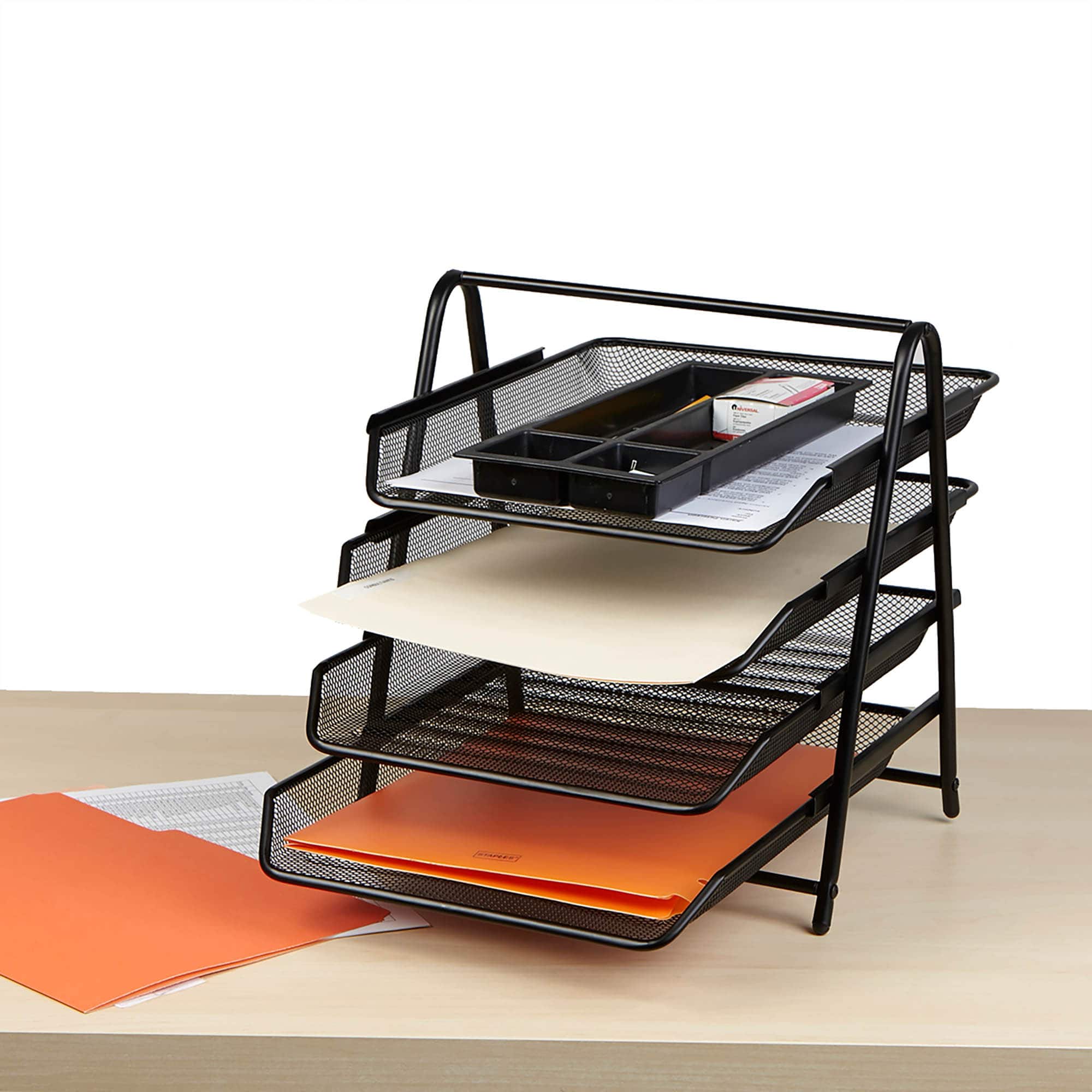 Mind Reader Desk Organizer with 4 Sliding Trays