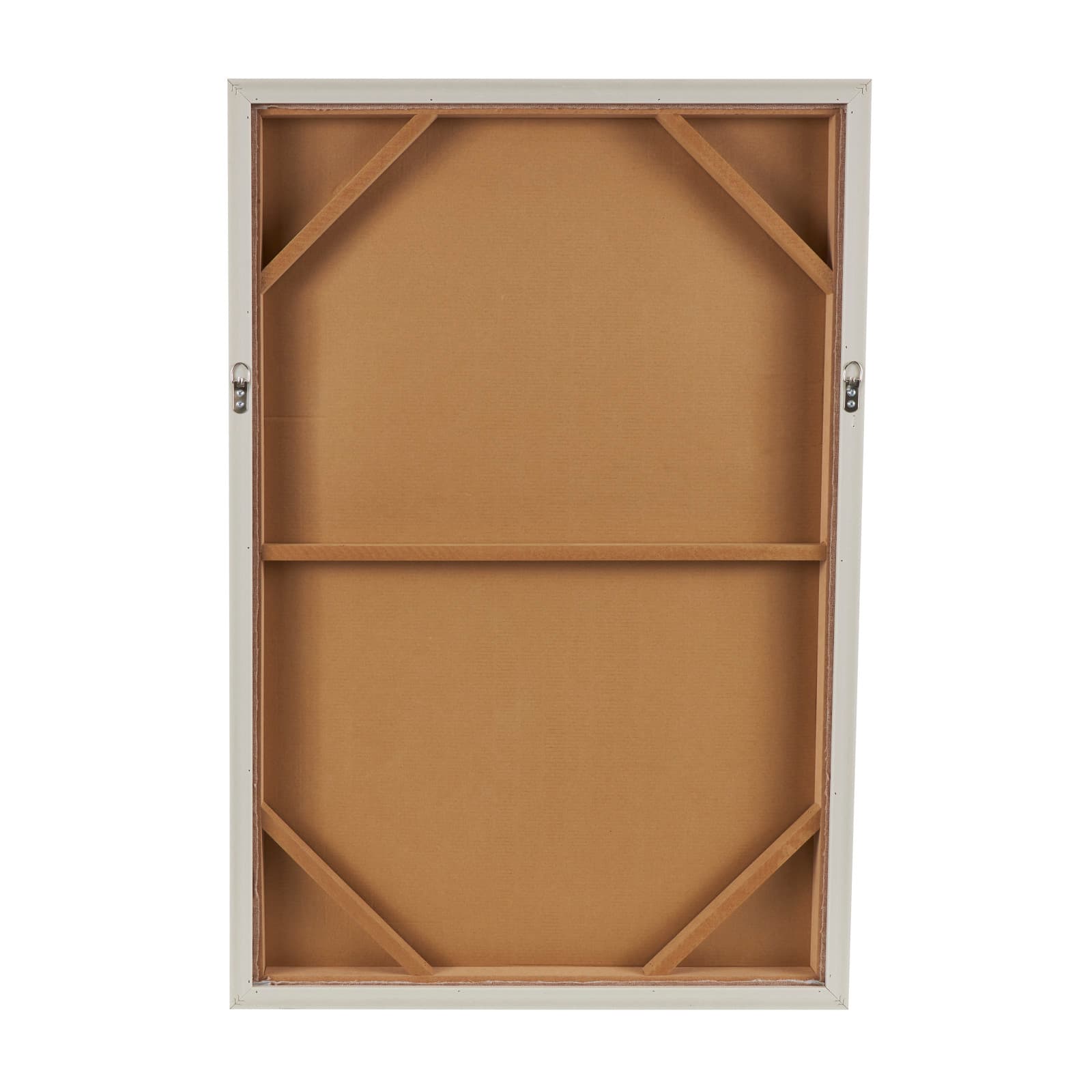 Brown Wooden Geometric Textured Home Wall Décor with Abstract Black and White Shapes and Fabric Backing