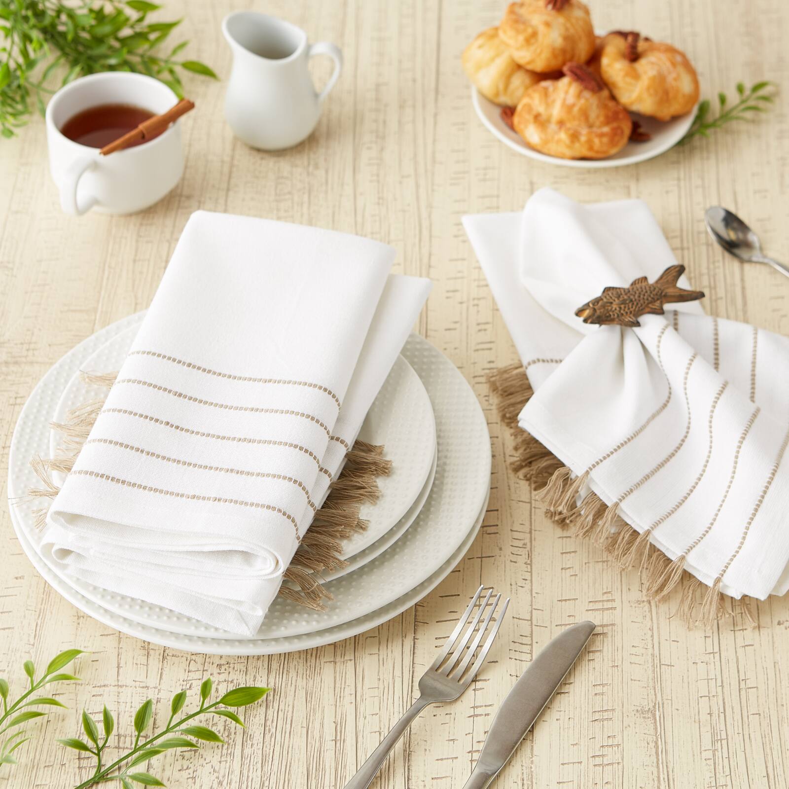 DII® Striped Tassel Napkins, 4ct.