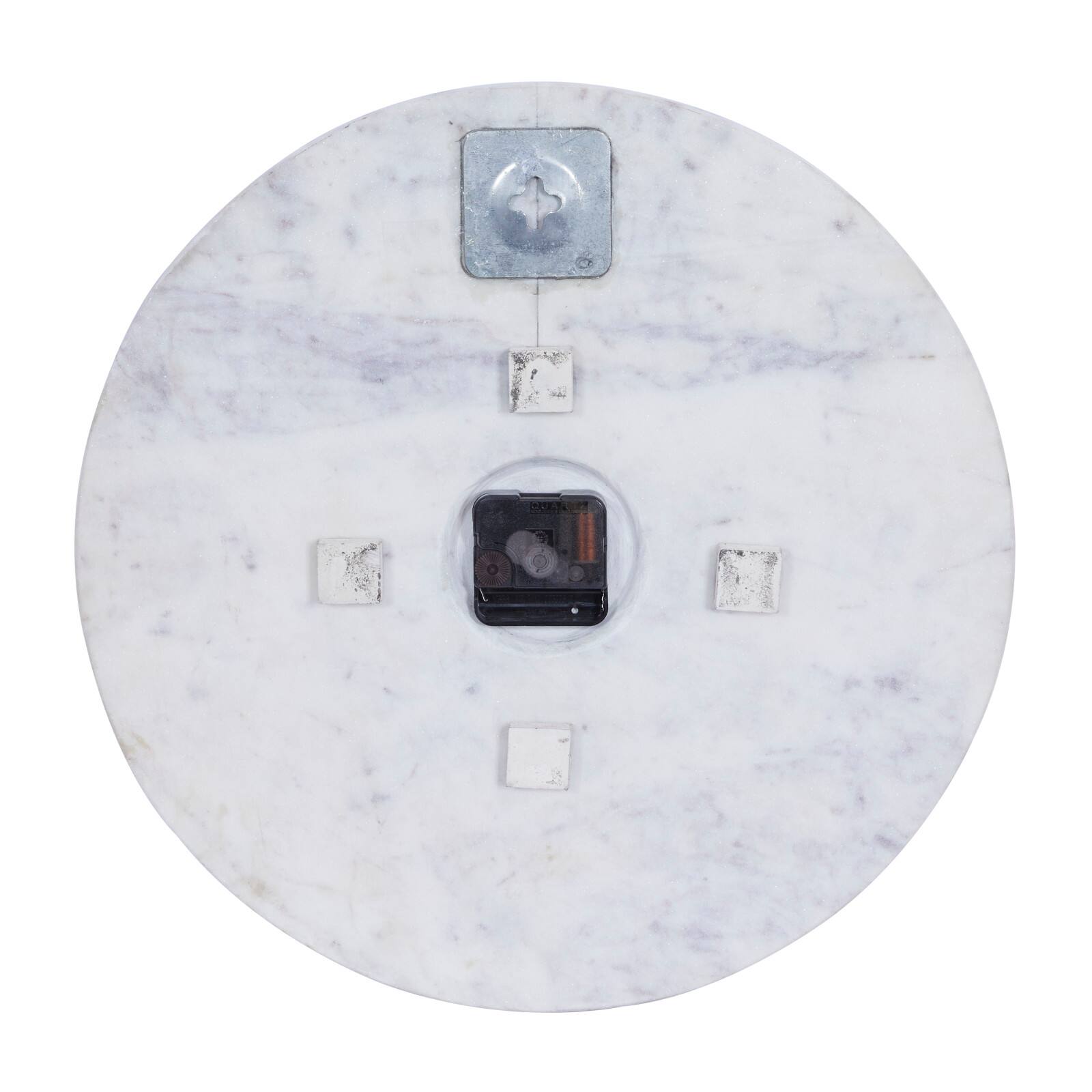 CosmoLiving by Cosmopolitan White Marble Contemporary Wall Clock, 15" x 15" x 1"