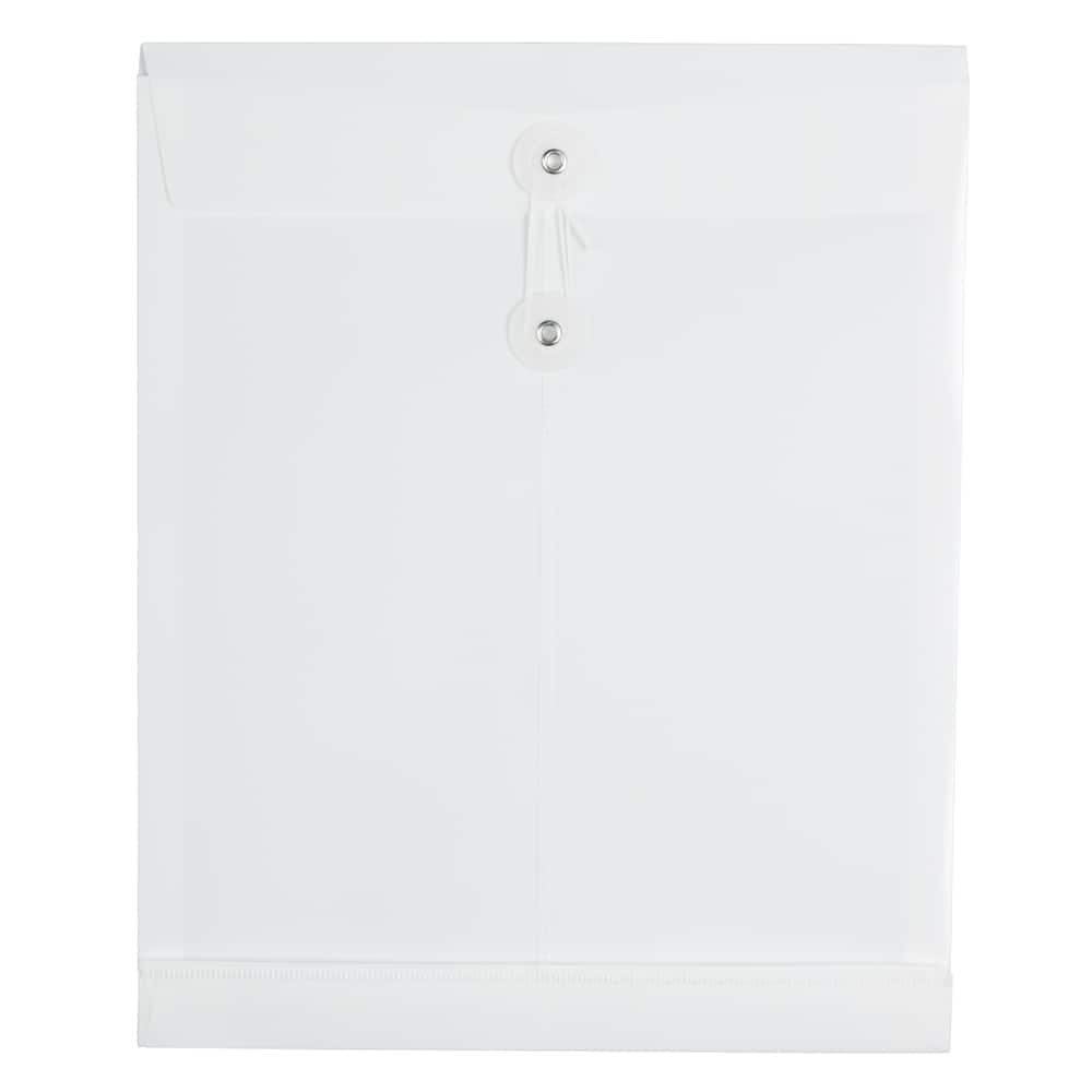 JAM Paper Letter Size Plastic Envelopes with Button & String Tie Closure
