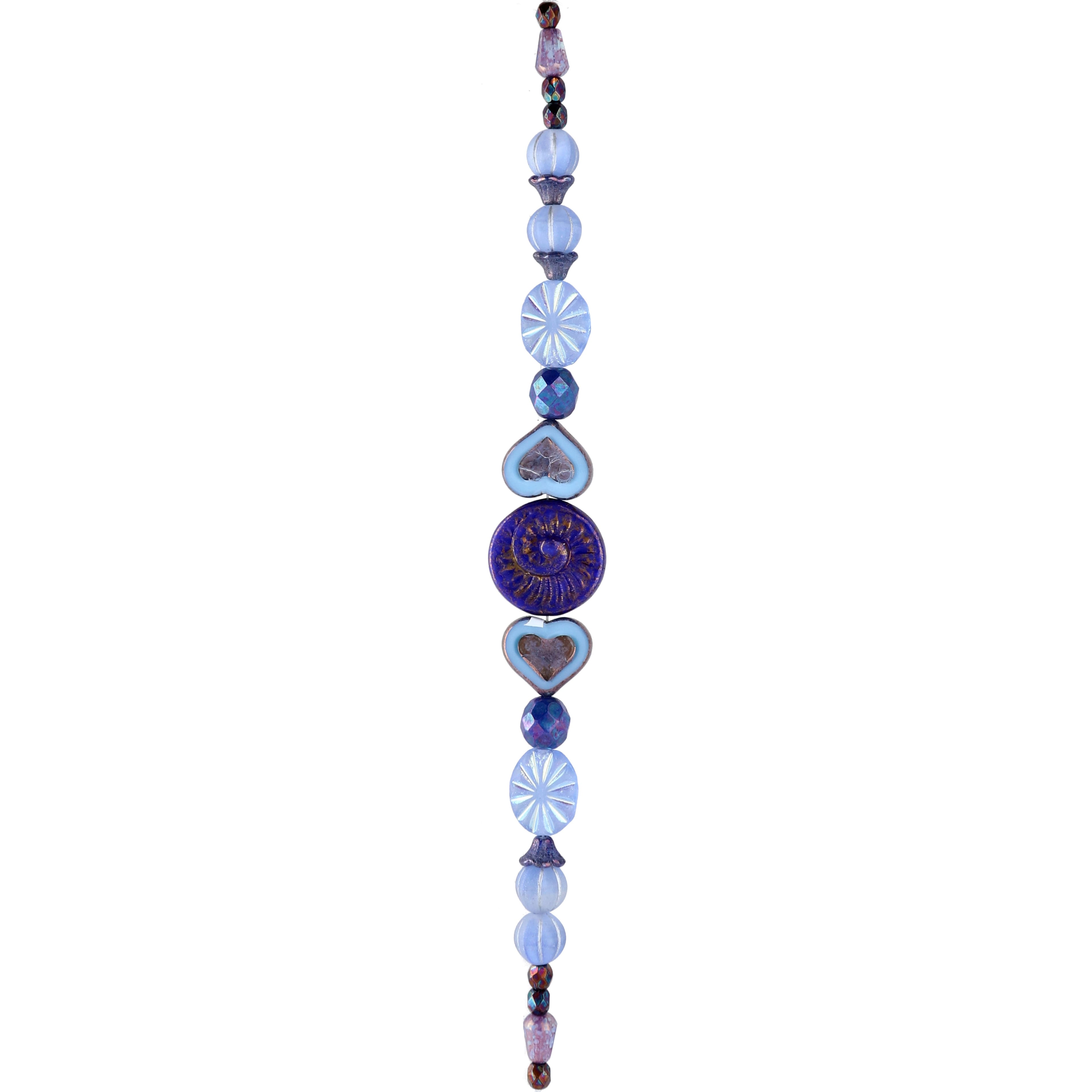 6 Packs: 23 ct. (138 total) Blue Heart Czech Glass Beads by Bead Landing™