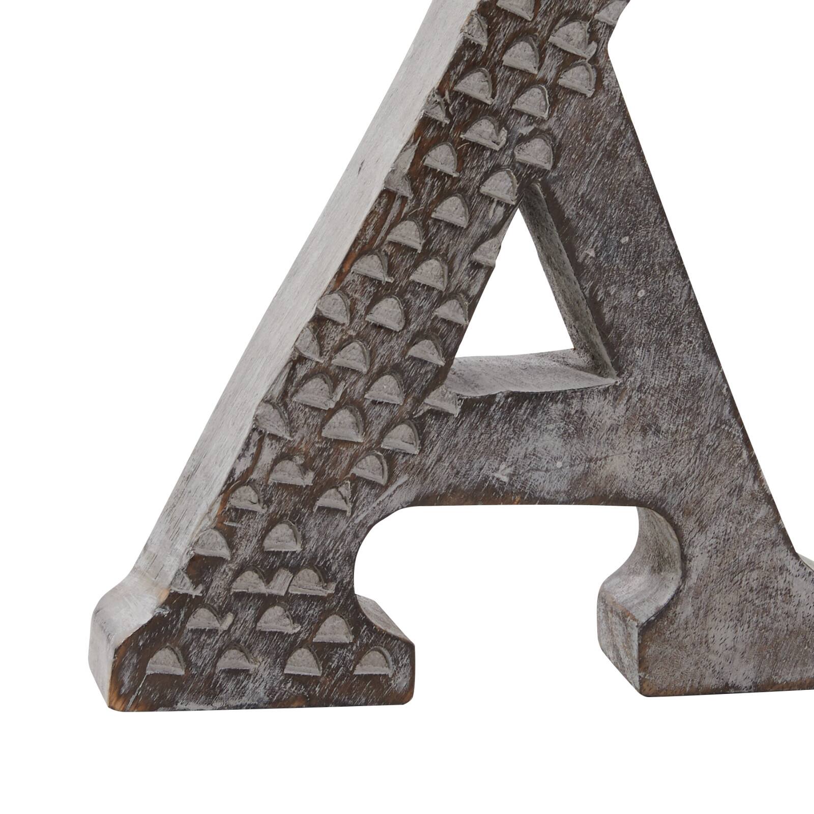 8" Brown Mango Wood Letter Set