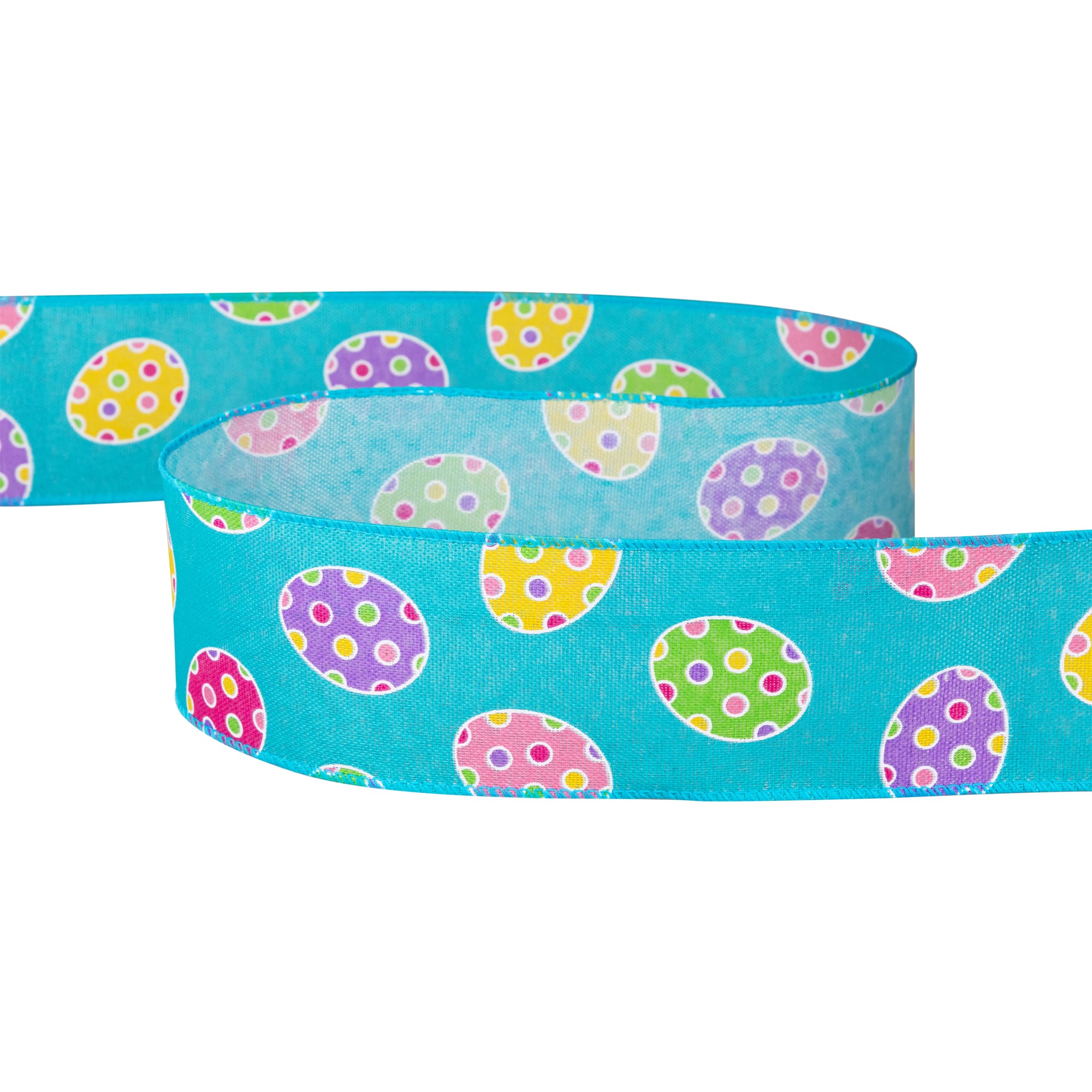 2.5" x 10yd. Blue Easter Egg Spring Wired Craft Ribbon