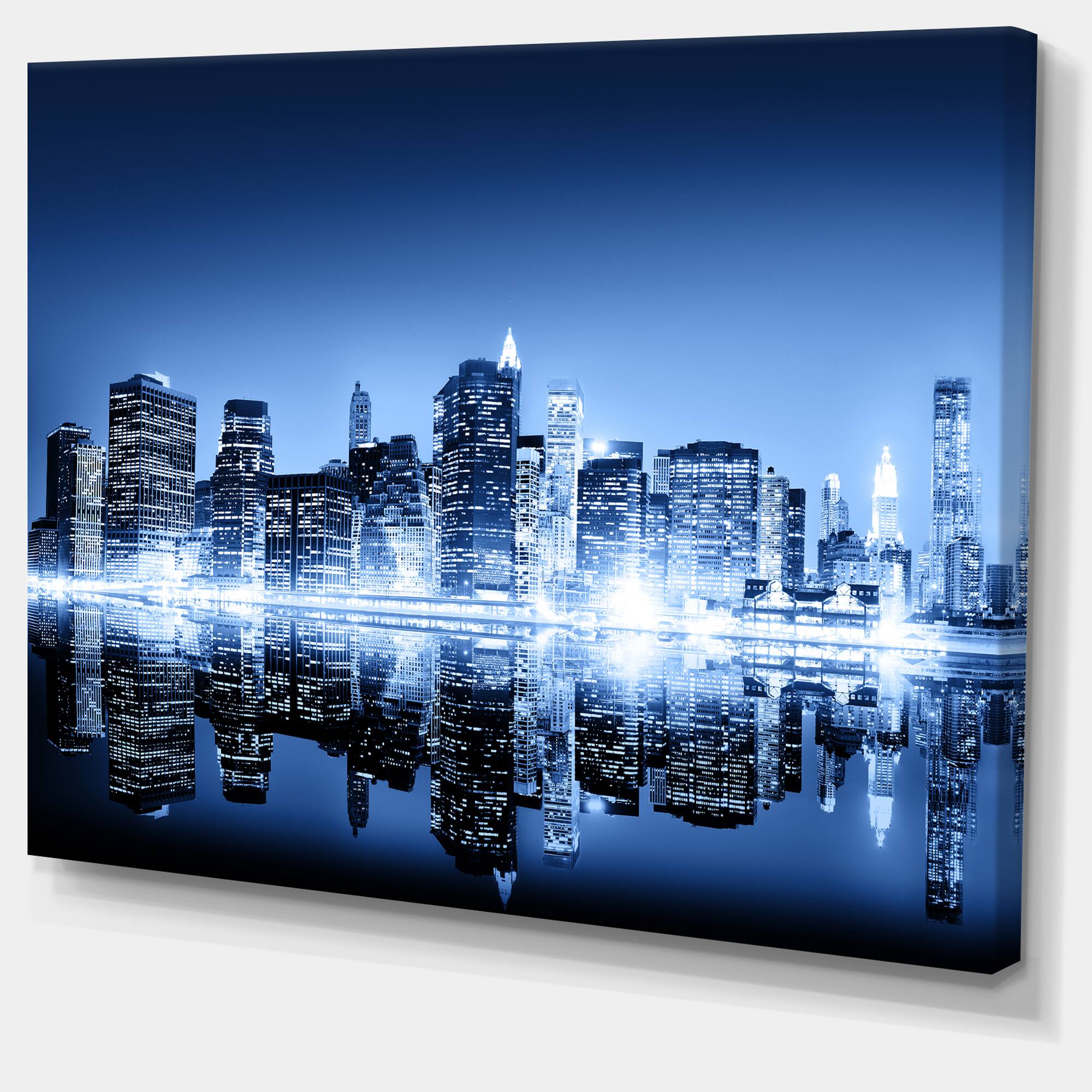 Designart - Night New York City Mirrored