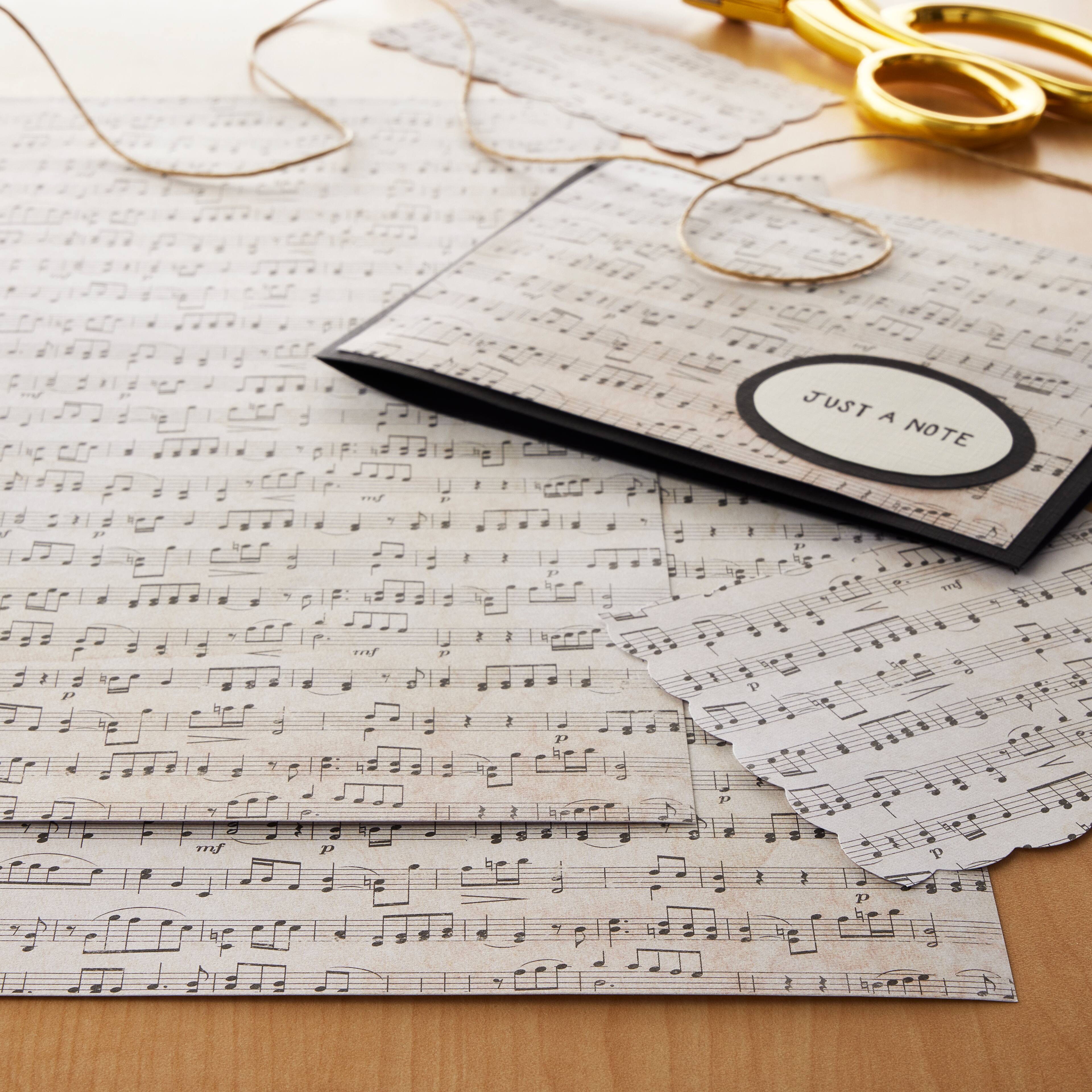 48 Pack: Music Sheet Cardstock Paper by Recollections™, 12" x 12"