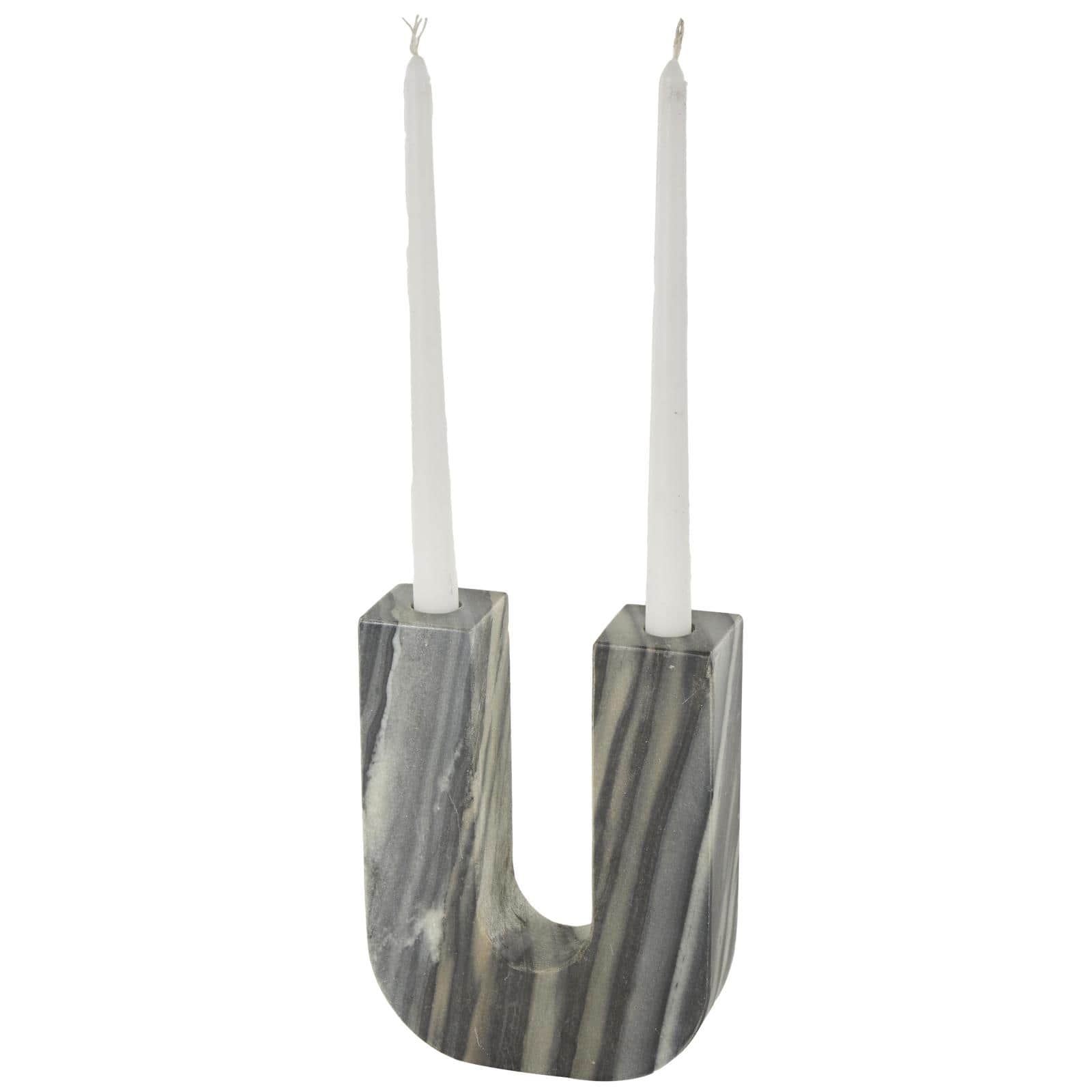 Marble Abstract U-Shaped Candle Holder