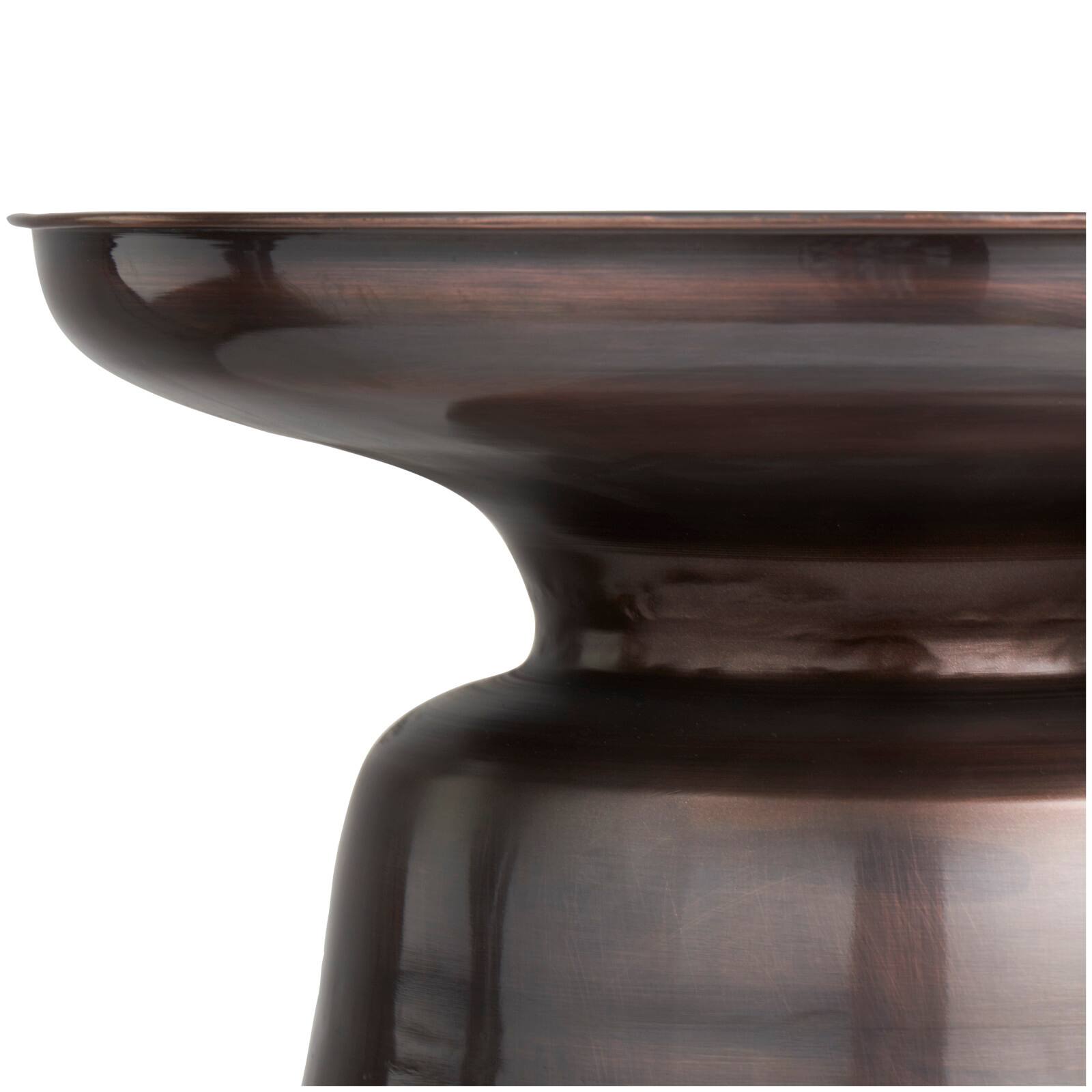 19" Copper Metal Accent Table with Bell Shaped Base