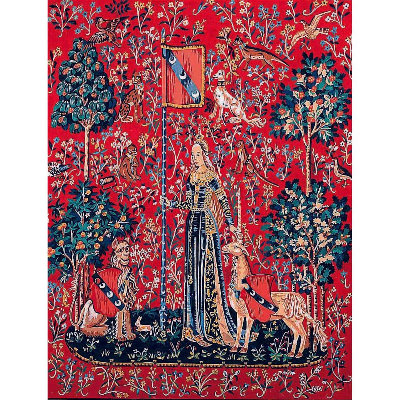 Margot de Paris Can.Seul Lady with A Unicorn Printed Tapestry Needlepoint Canvas